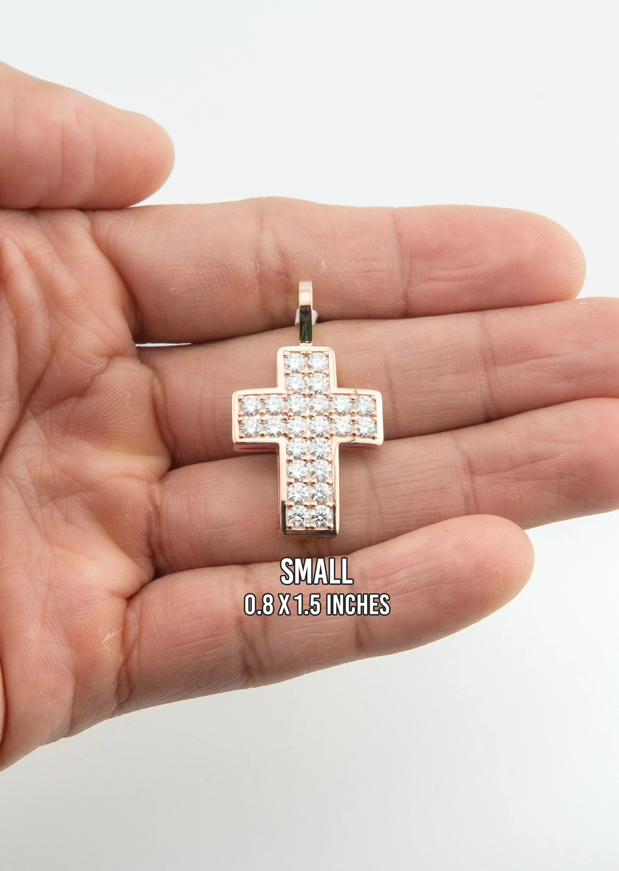 Men's VVS Lab Diamond Customizable Rose Gold Cross Necklace Pendant - Image 5