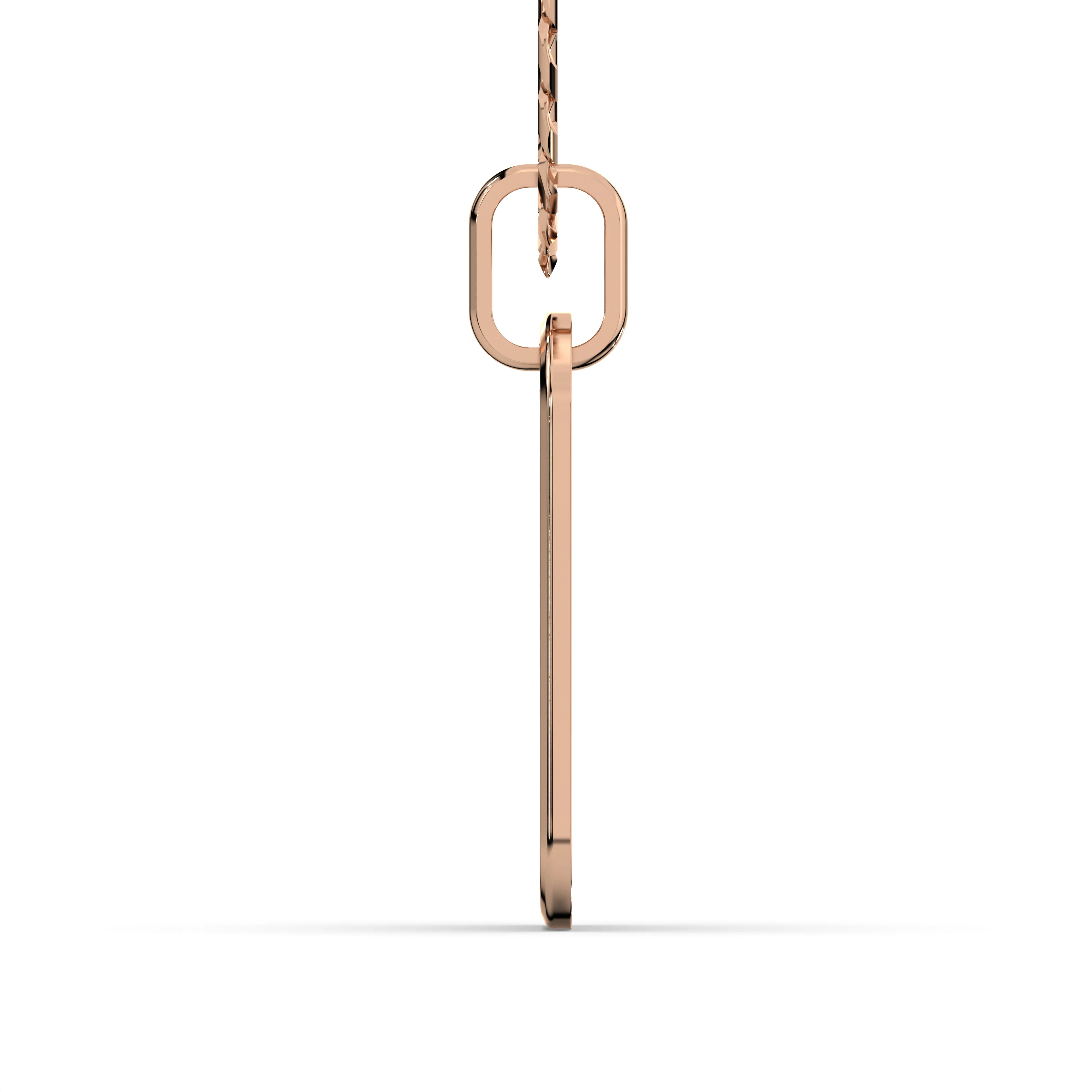 Men's VVS Lab Diamond Customizable Rose Gold Dog Tag Necklace Pendant - Image 3