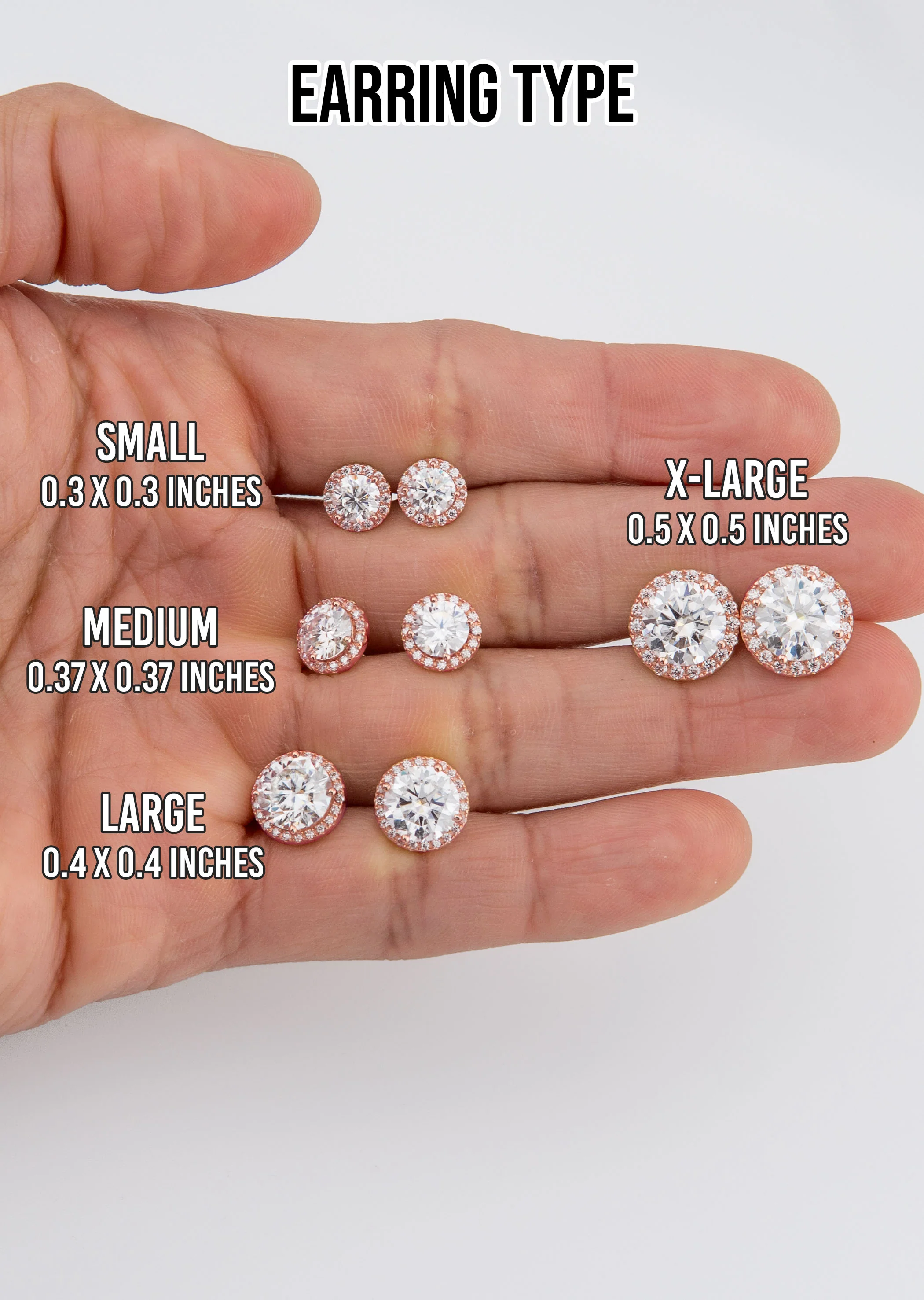 Men's Jewelry - VVS Lab Diamond Halo Stud Earrings For Men | 14K Rose Gold - Image 5