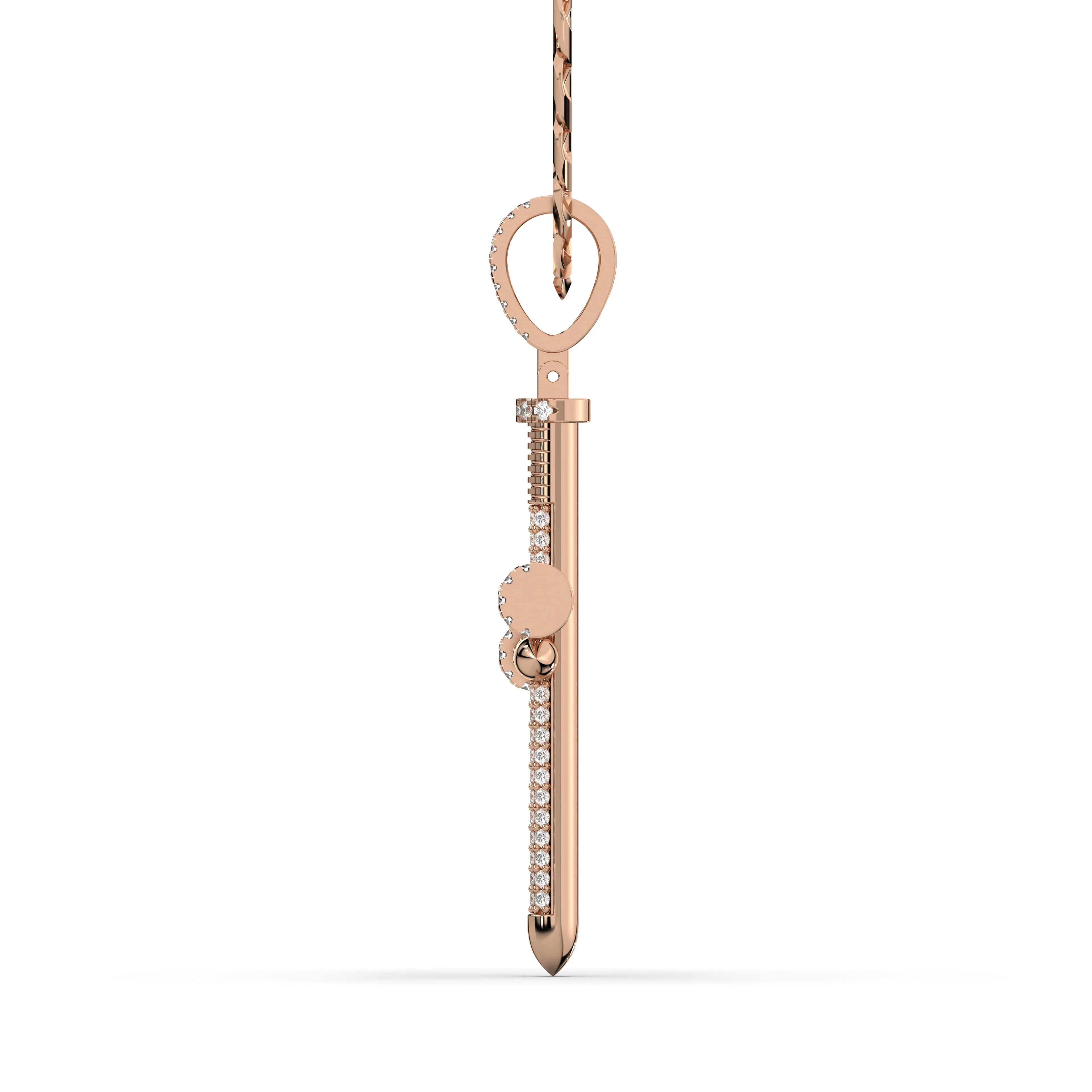 Men's VVS Lab Diamond Customizable Rose Nail Gold Cross Necklace Pendant - Image 3