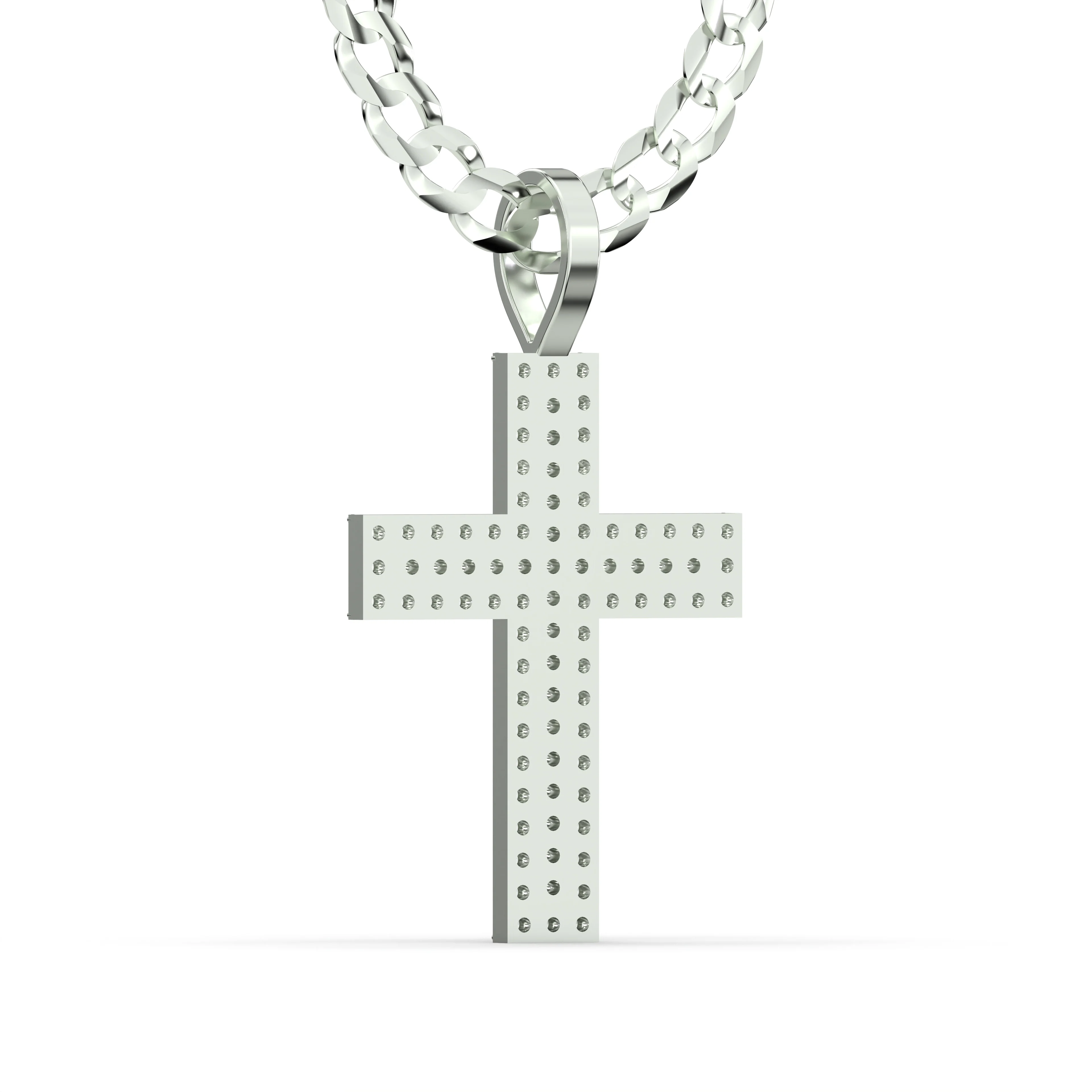 Men's VVS Lab Diamond Customizable White Gold Cross Necklace Pendant - Image 4