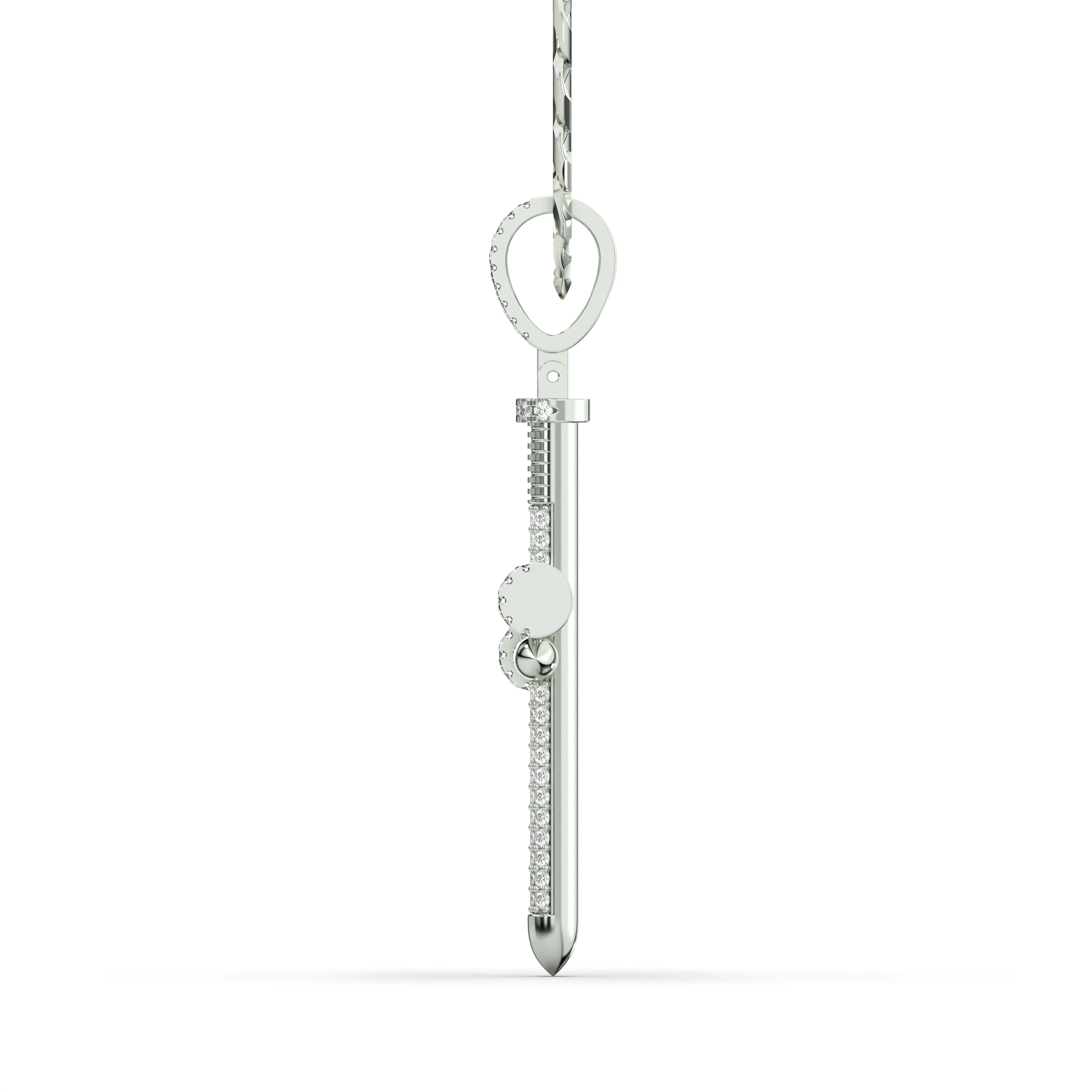 Men's VVS Lab Diamond Customizable White Nail Gold Cross Necklace Pendant - Image 3