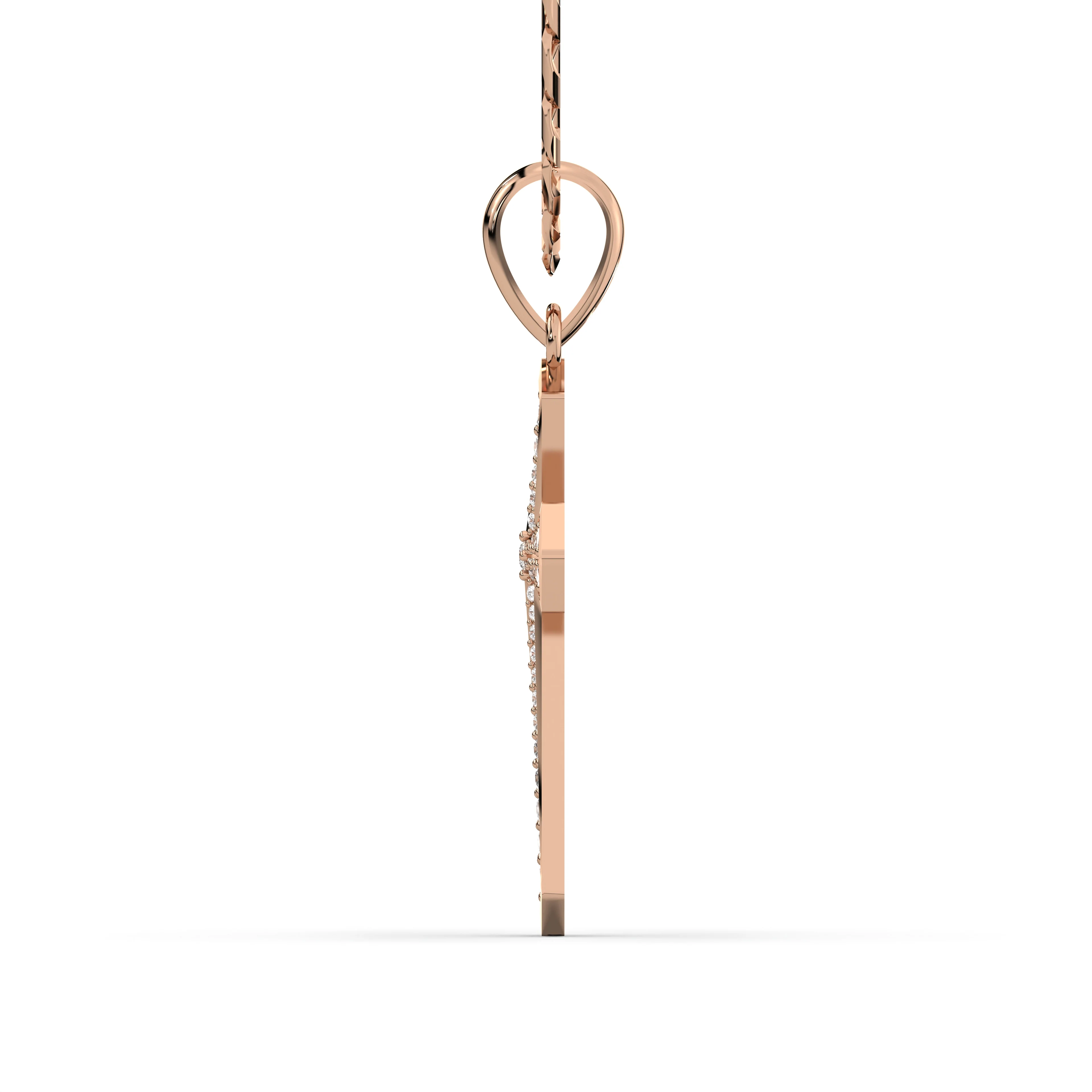 Men's VVS Lab Diamond Customizable Rose Gold Cross Necklace Pendant - Image 3