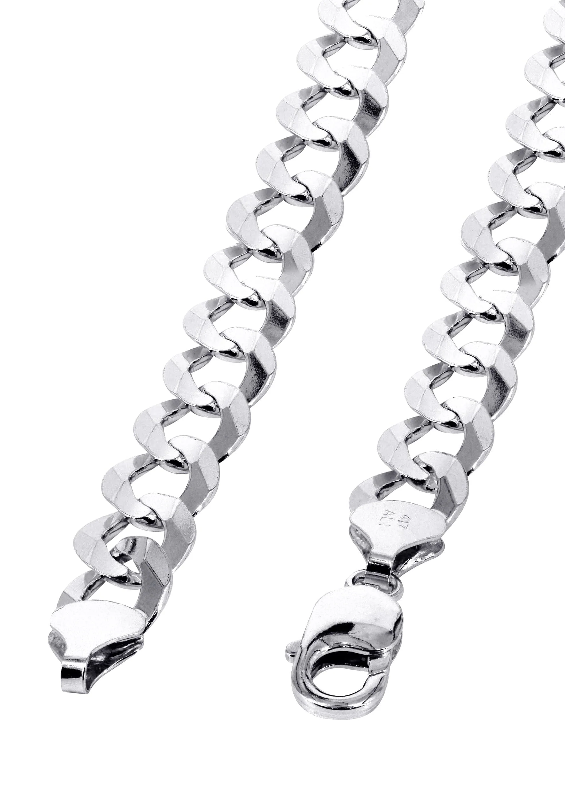 Mens White Gold Chain - Solid Cuban Curb Link 10K/14K Gold - Image 4