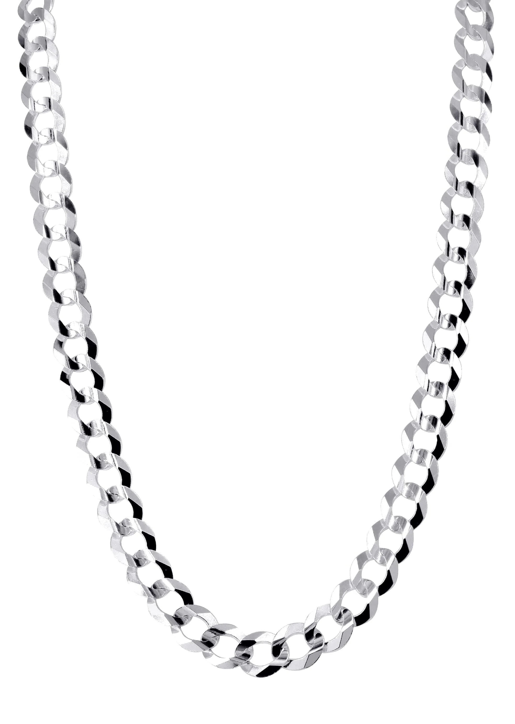 Mens White Gold Chain - Solid Cuban Curb Link 10K/14K Gold - Image 5