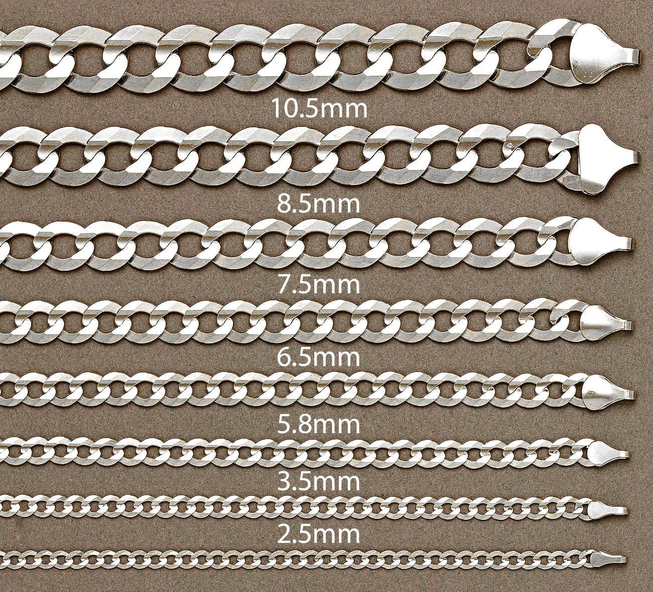 Mens White Gold Chain - Solid Cuban Curb Link 10K/14K Gold - Image 7