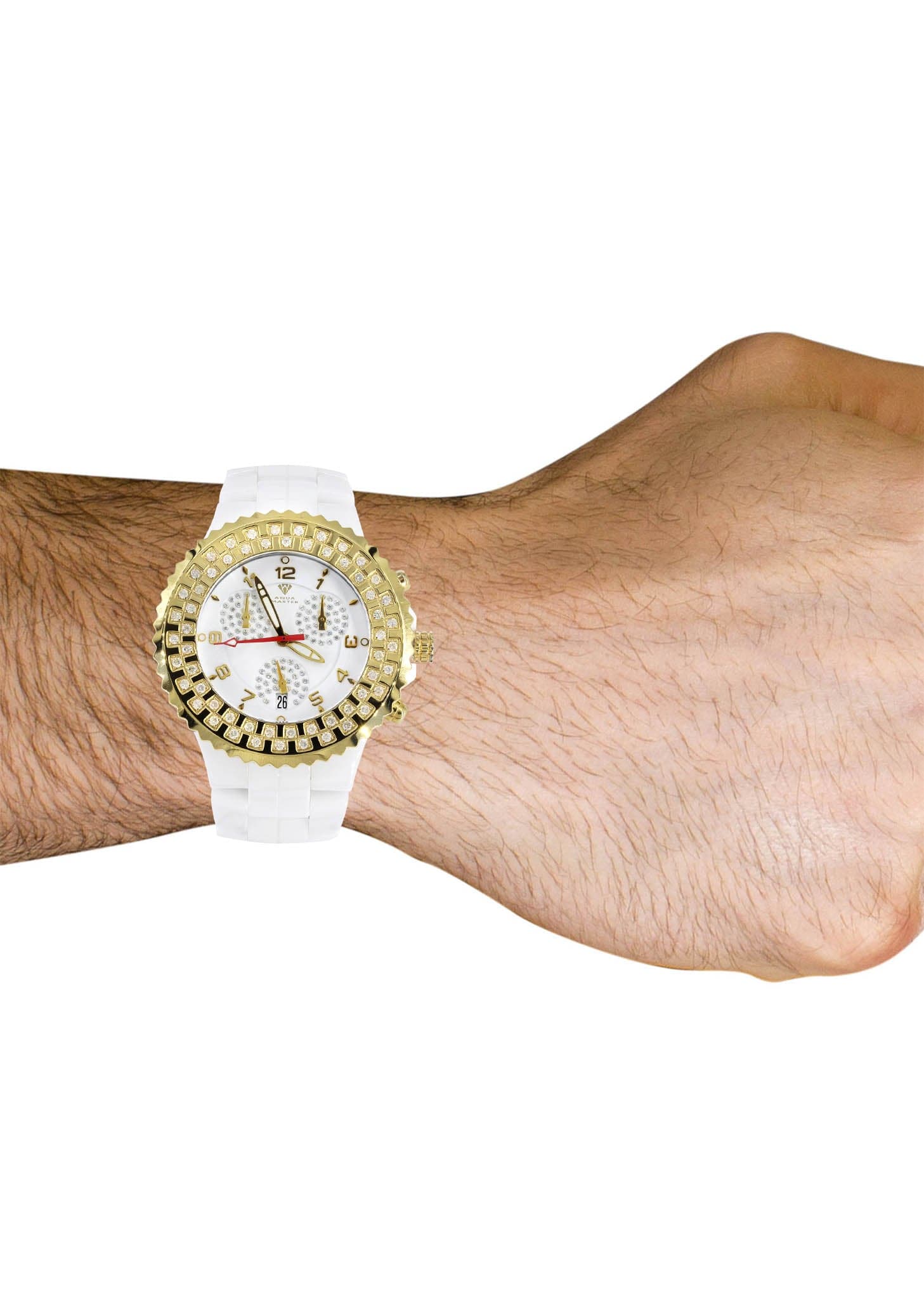 Mens Yellow Gold Tone Diamond Watch | Appx. 1.25 Carats - Image 4