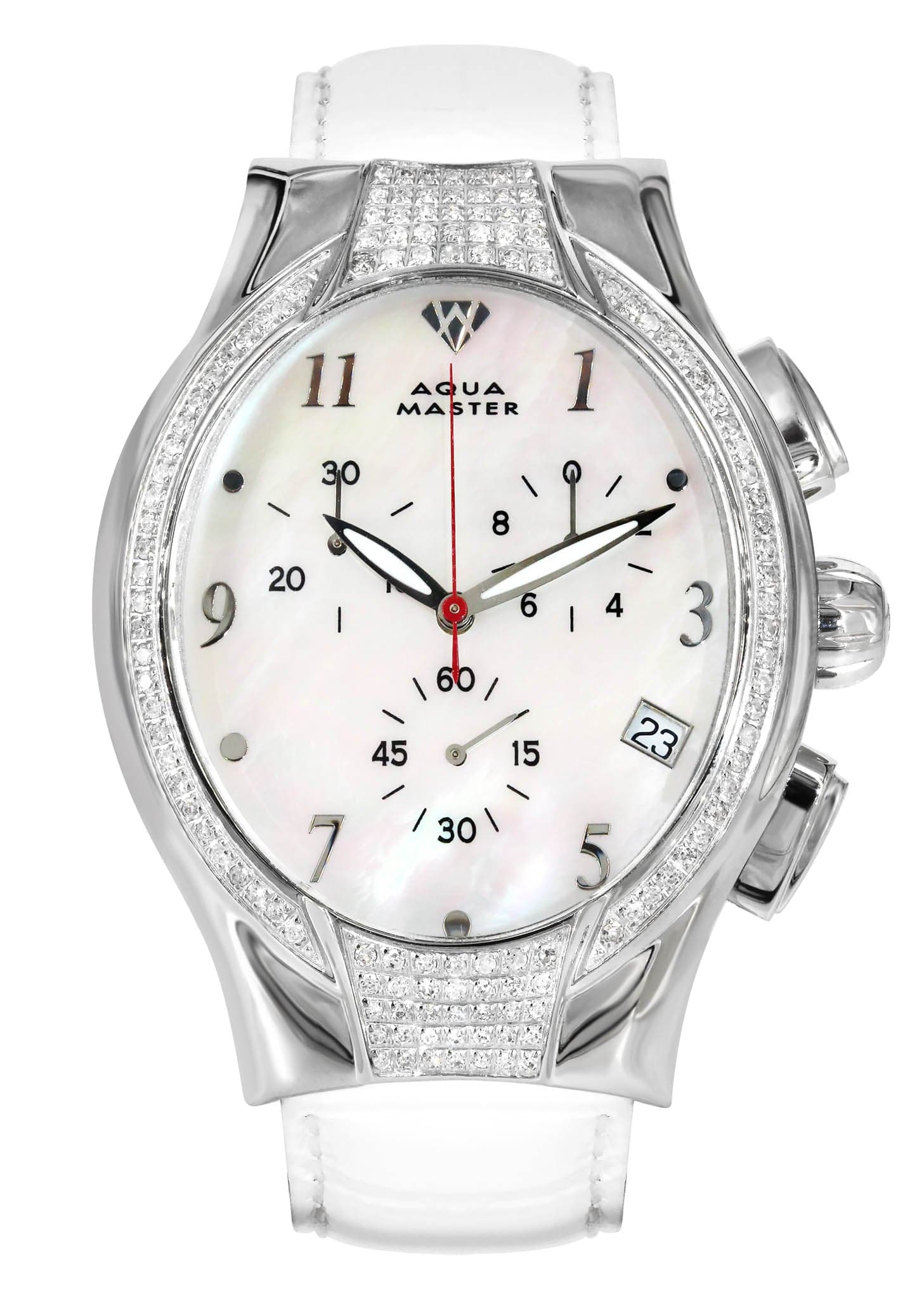 Mens White Gold Tone Diamond Watch | Appx. 1.25 Carats
