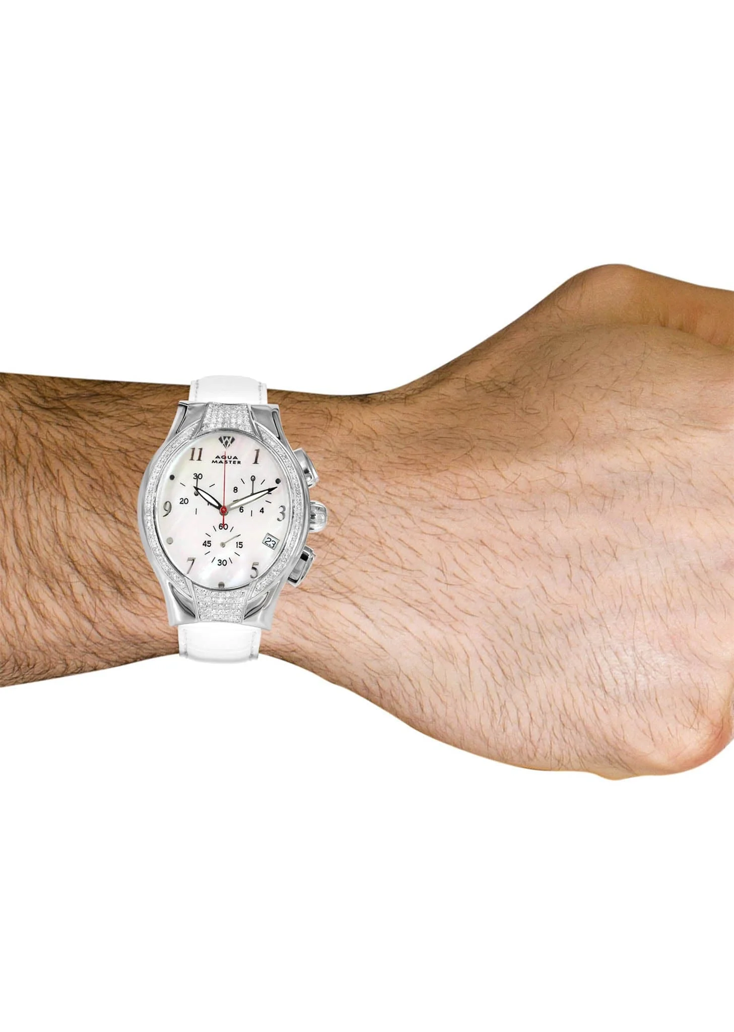Mens White Gold Tone Diamond Watch | Appx. 1.25 Carats - Image 4