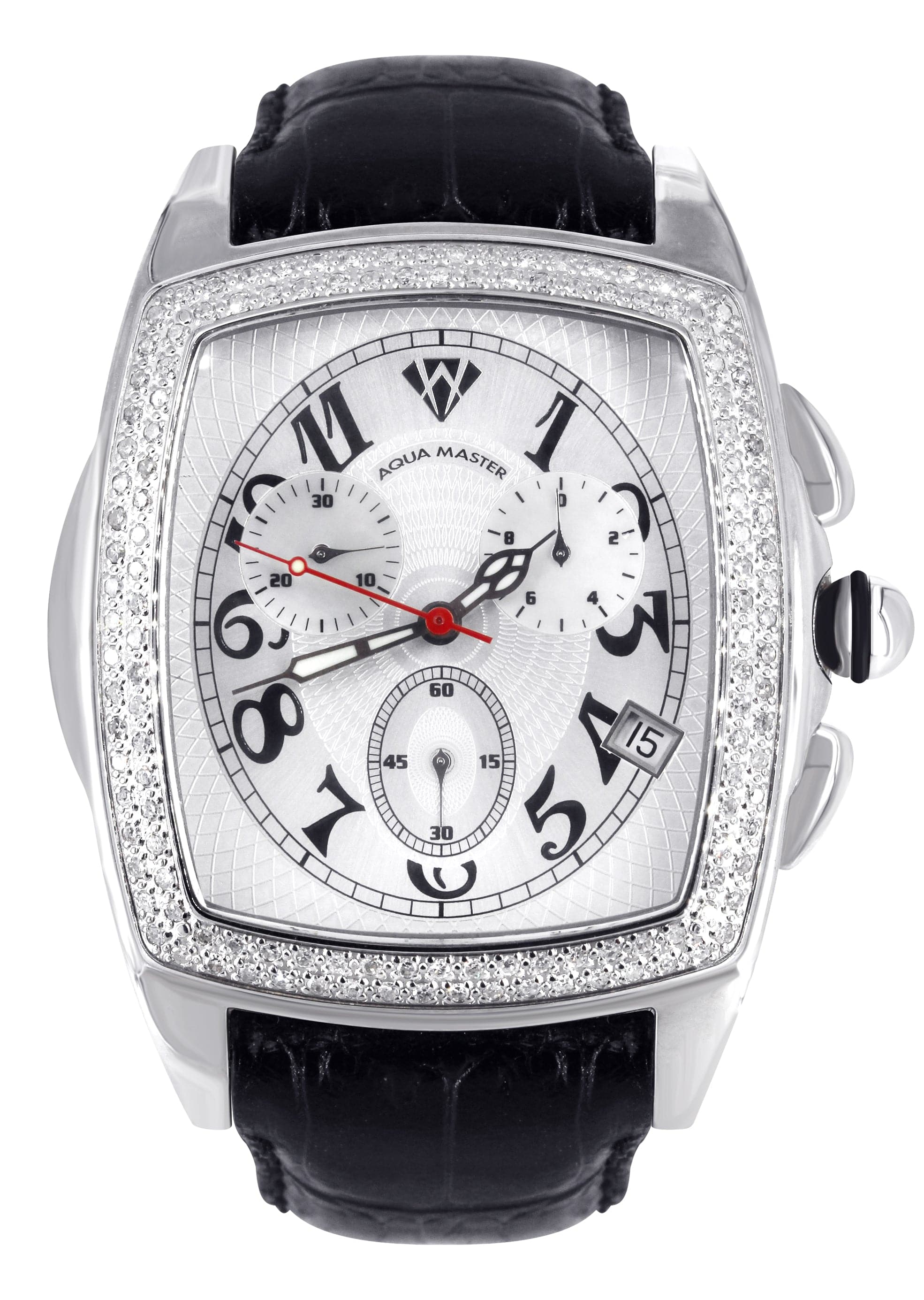Mens White Gold Tone Diamond Watch | Appx. 1.5 Carats