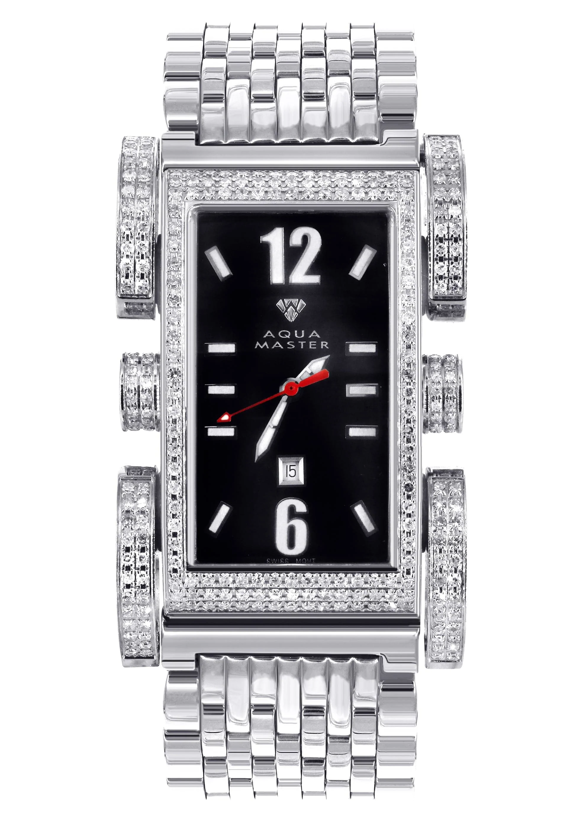 Mens White Gold Tone Diamond Watch | Appx. 2.75 Carats