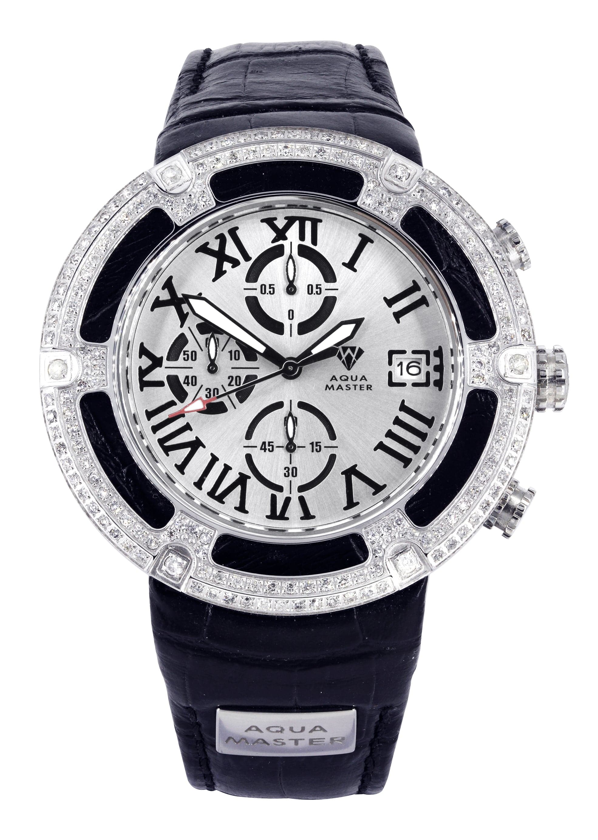 Mens White Gold Tone Diamond Watch | Appx. 5.35 Carats