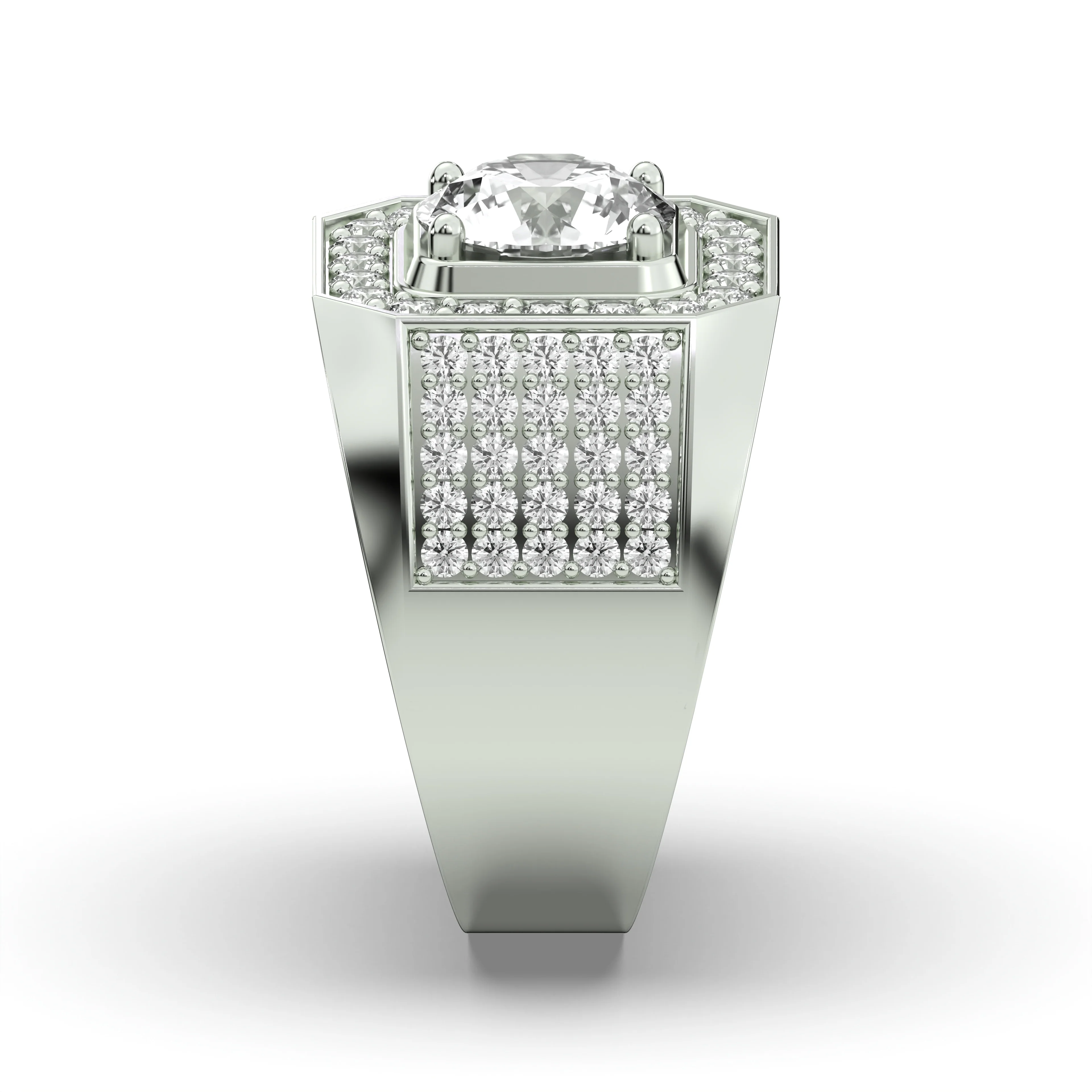 Men's Jewelry - Men's VVS Lab Diamond Ring | Round Brilliant Cut Halo - Image 3