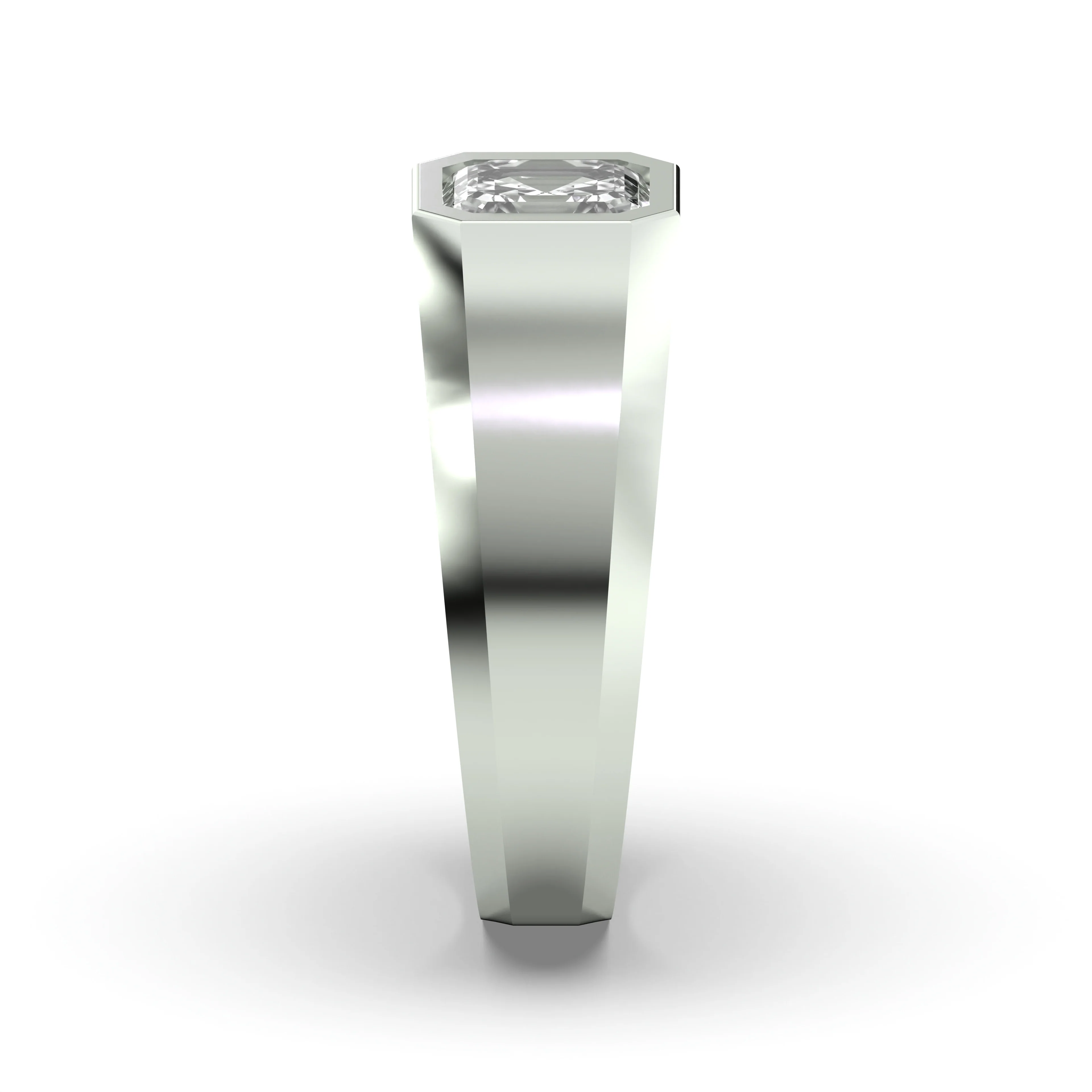 Men's Jewelry - Men's VVS Lab Diamond Asher Cut Solitaire Engagement Ring | White Gold - Image 3