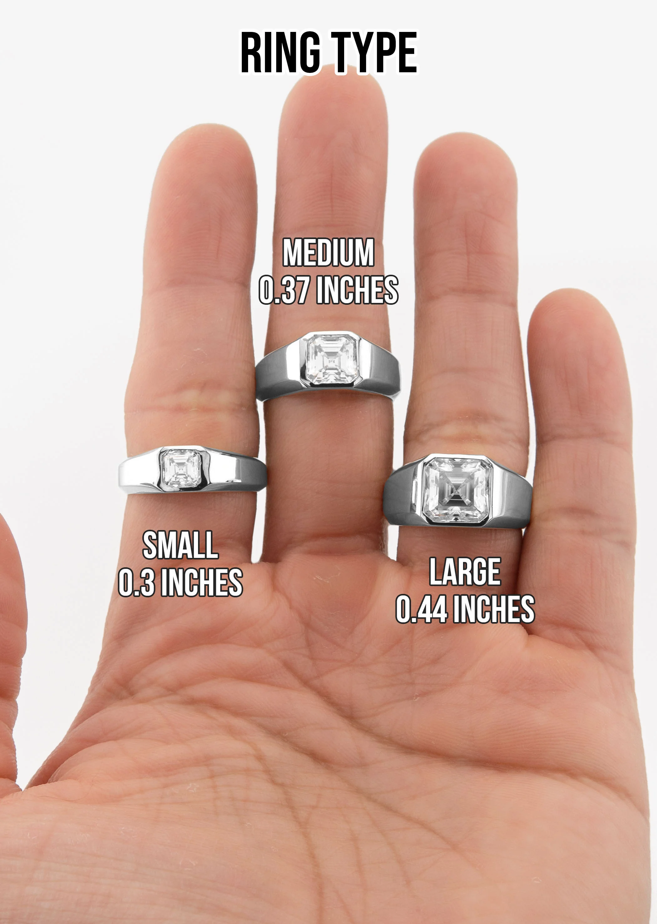 Men's Jewelry - Men's VVS Lab Diamond Asher Cut Solitaire Engagement Ring | White Gold - Image 5