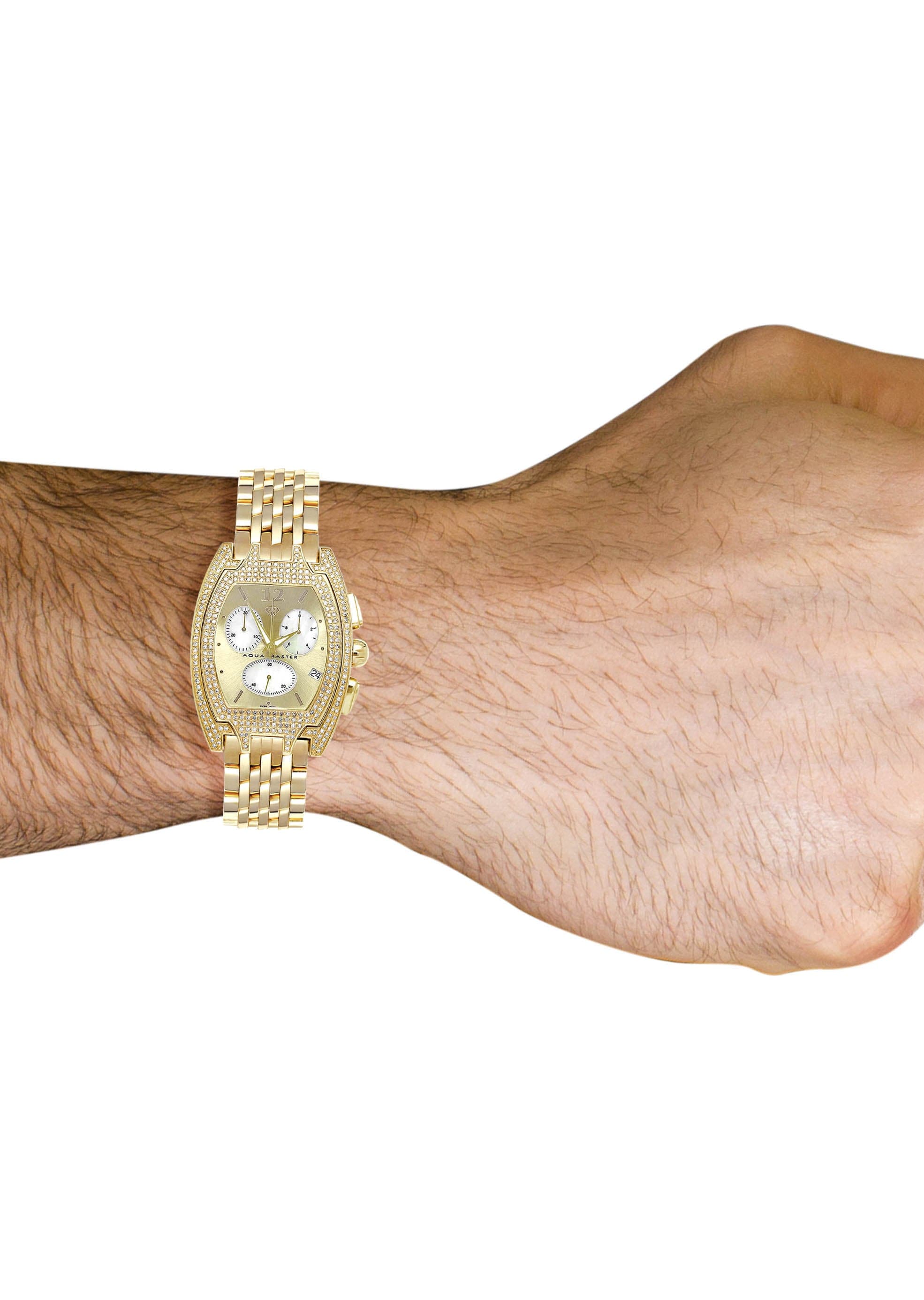 Mens Yellow Gold Tone Diamond Watch | Appx. 3.5 Carats - Image 3