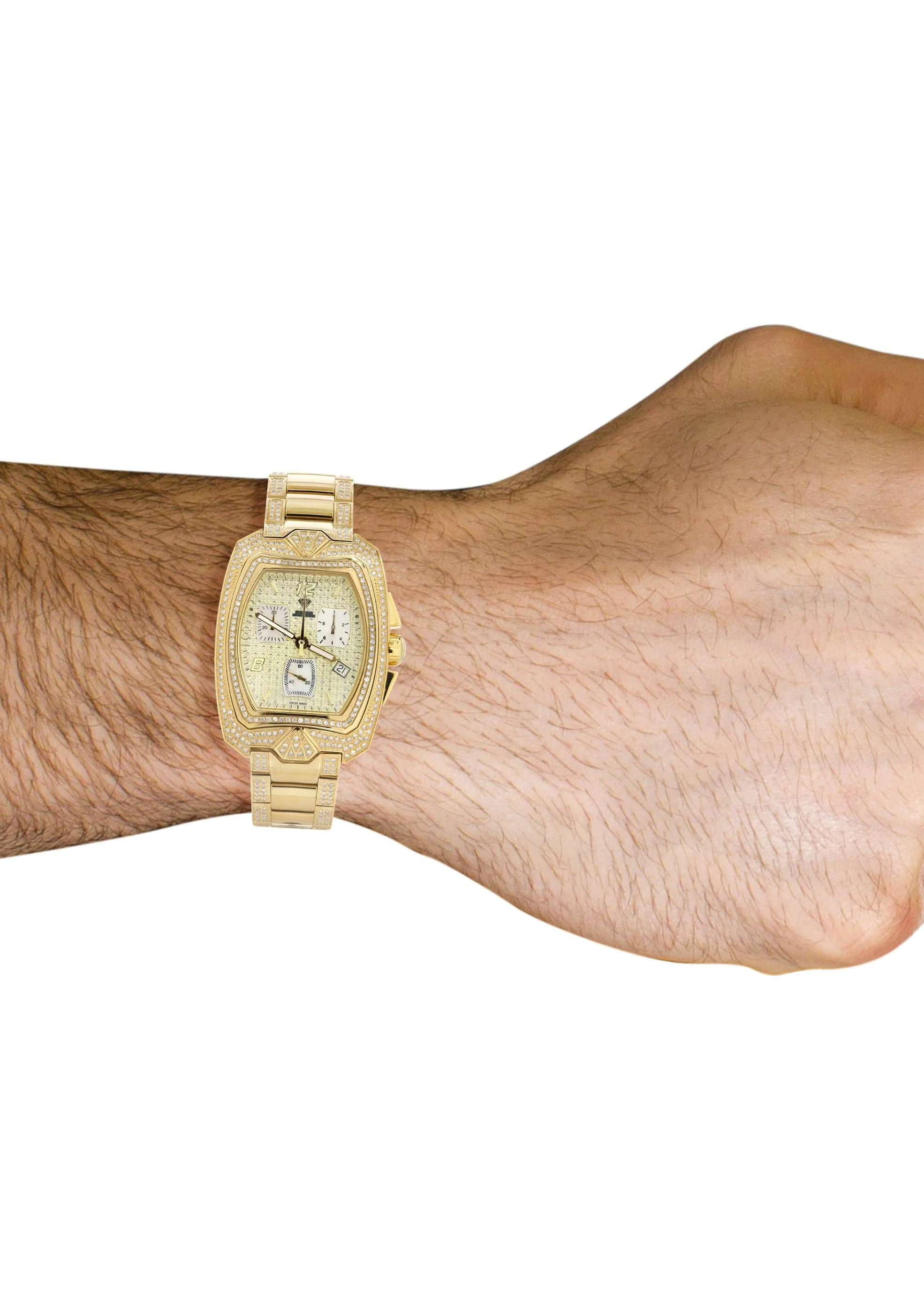 Mens Yellow Gold Tone Diamond Watch | Appx. 3.8 Carats - Image 3