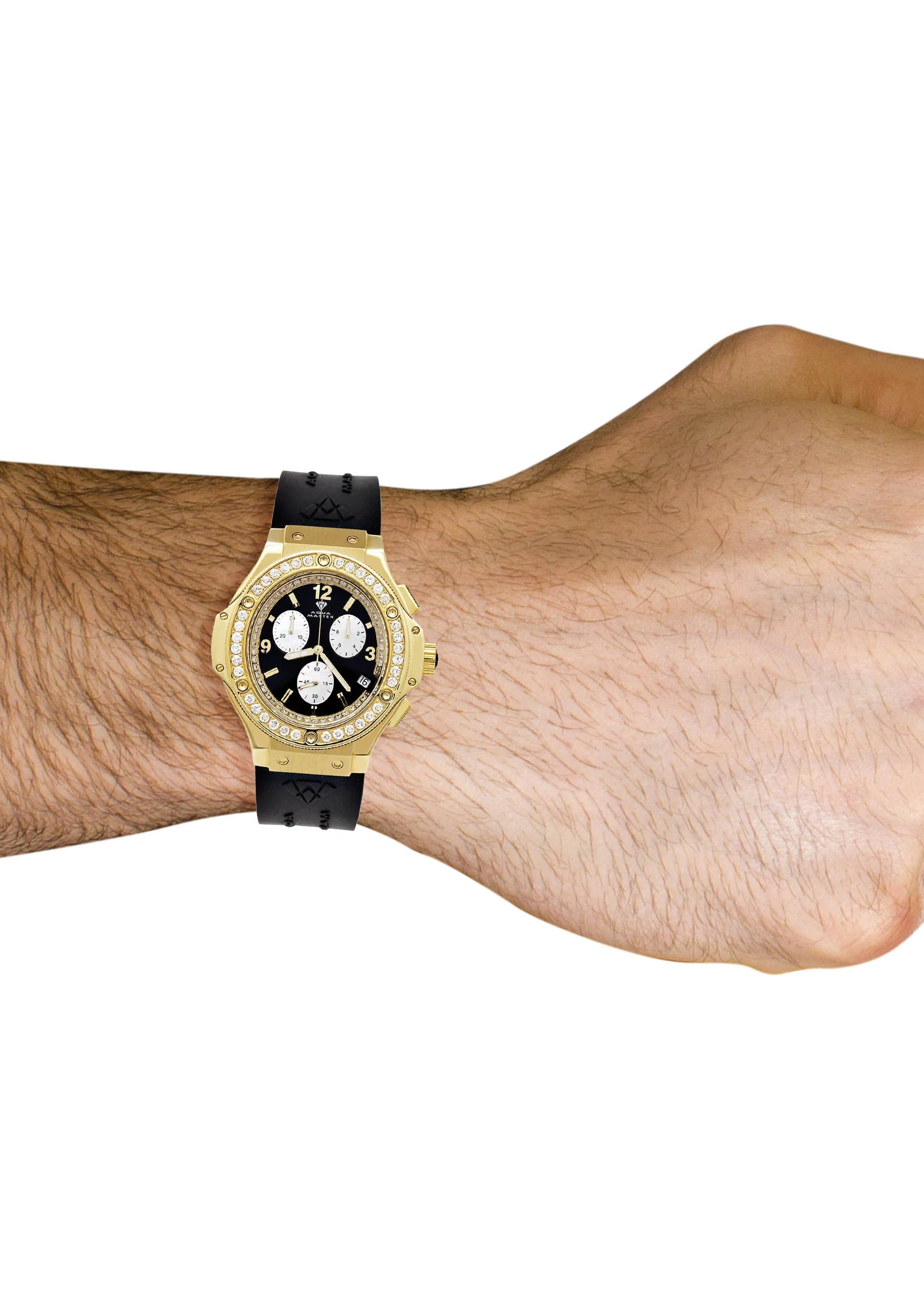 Mens Yellow Gold Tone Diamond Watch | Appx. 4 Carats - Image 2