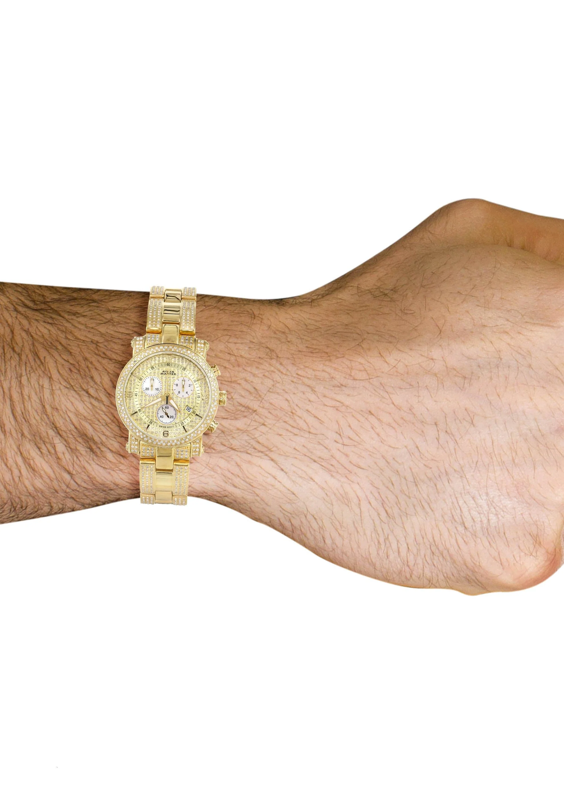 Mens Yellow Gold Tone Diamond Watch | Appx. 4.15 Carats - Image 2