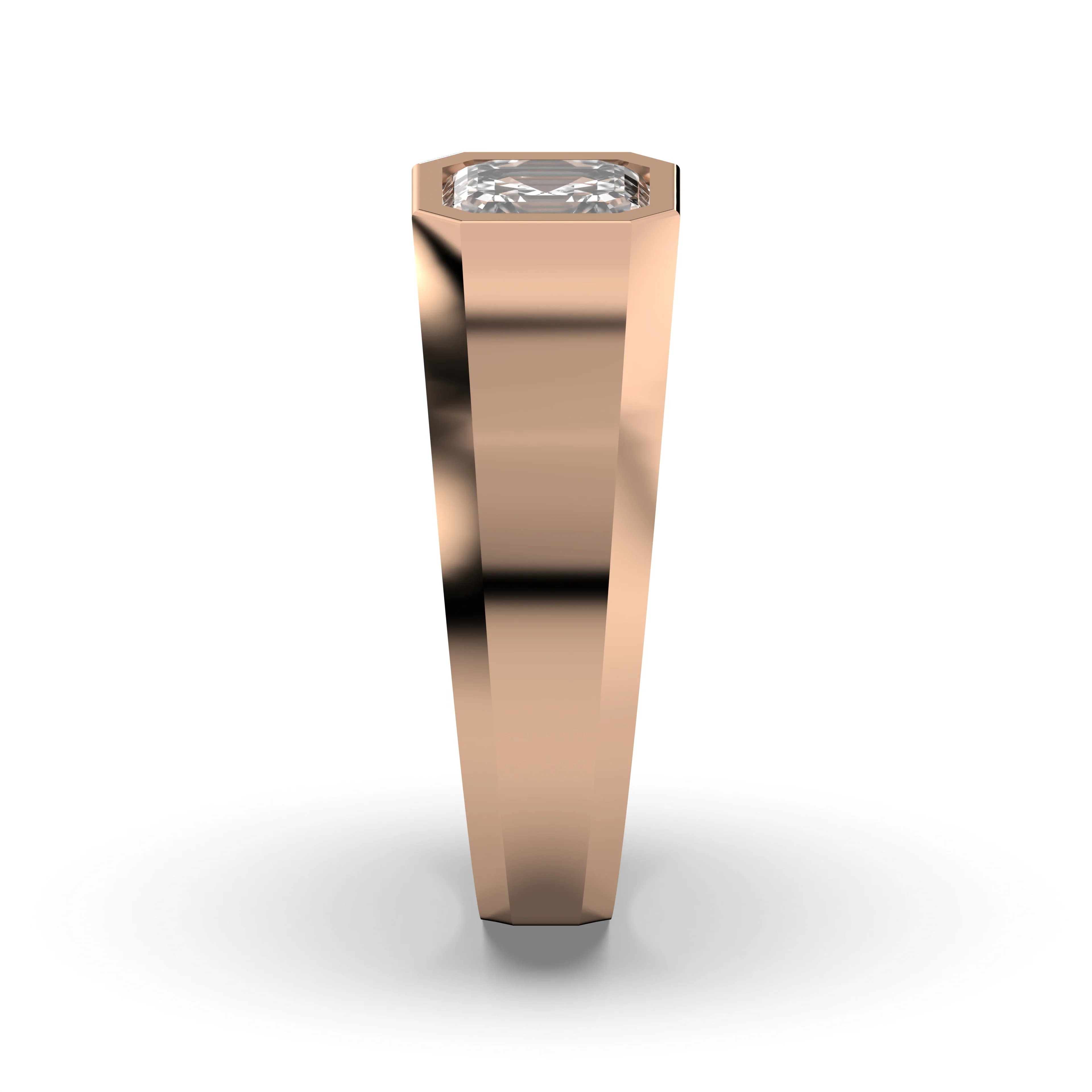 Men's Jewelry - Men's VVS Lab Diamond Princess Cut Solitaire Engagement Ring | Rose Gold - Image 3