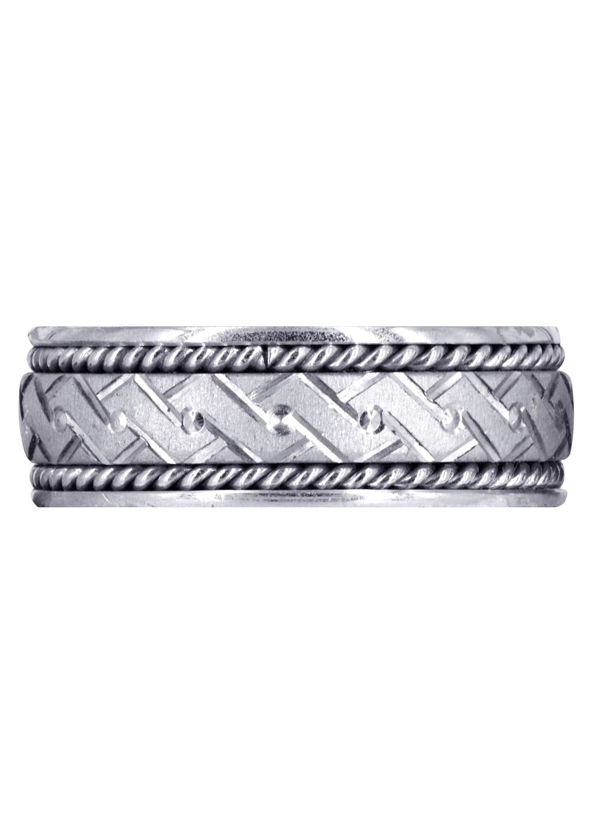 Modern Mens Wedding Band | Cross Satin Finish (Gael) - Image 2