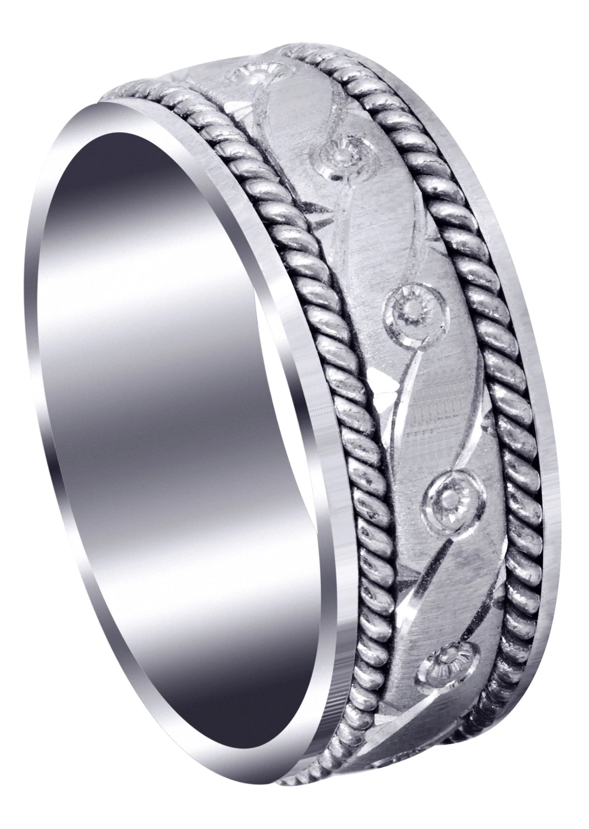 Modern Mens Wedding Band | Cross Satin Finish (Beckett)