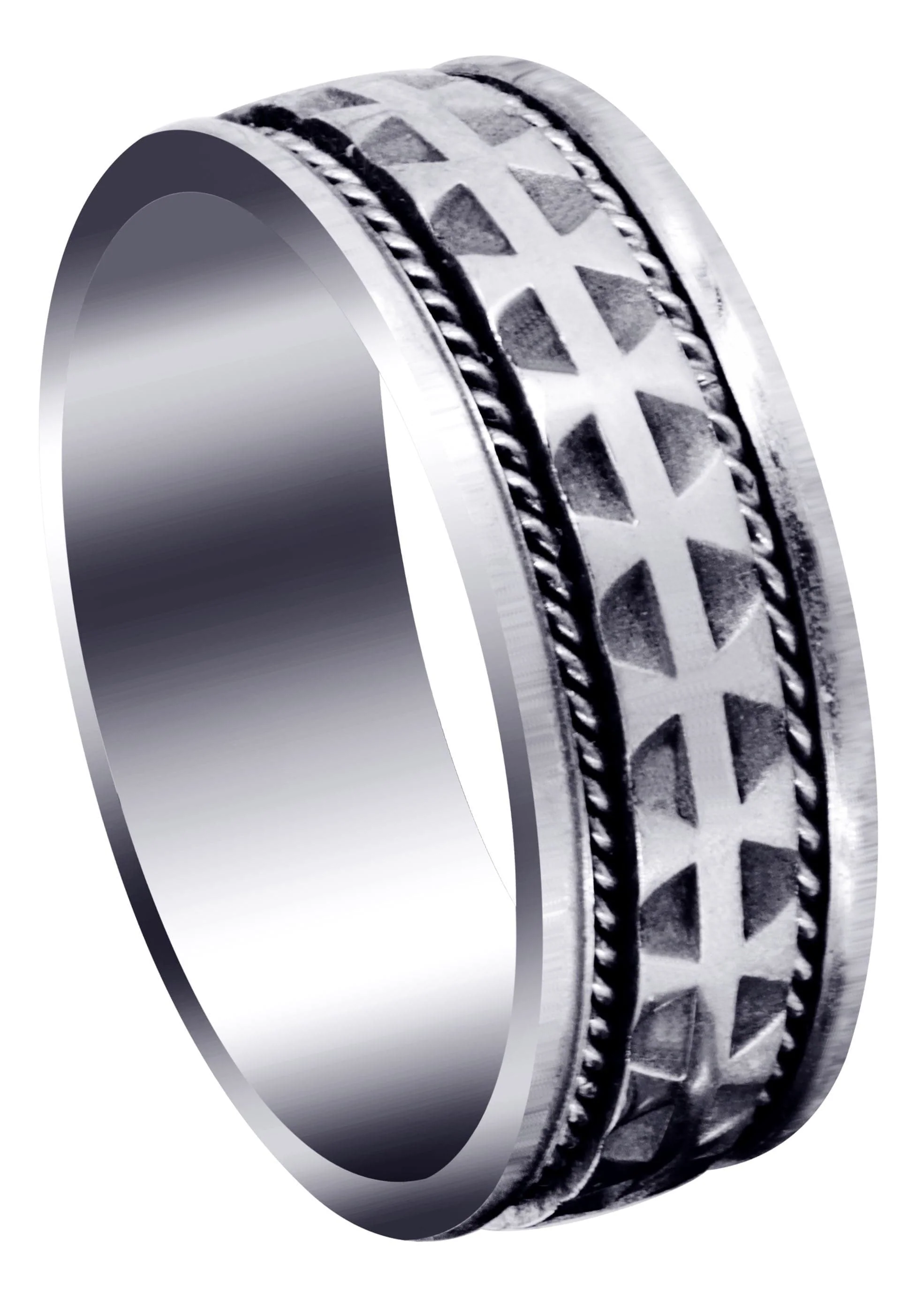 Modern Mens Wedding Band | High Polish Finish (Carlos)