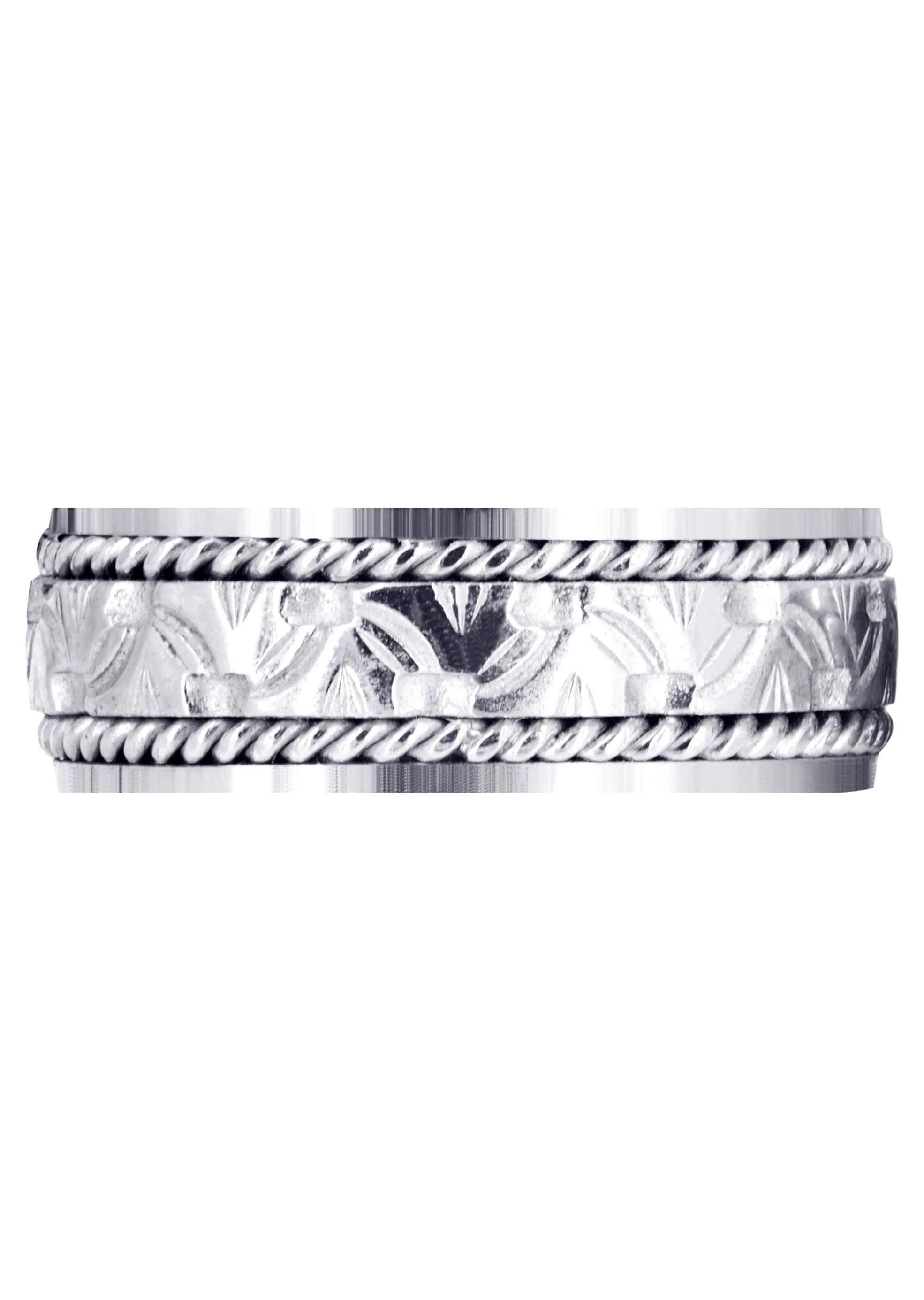 Modern Mens Wedding Band | Sand Blast / High Polish Finish (Rowan) - Image 2