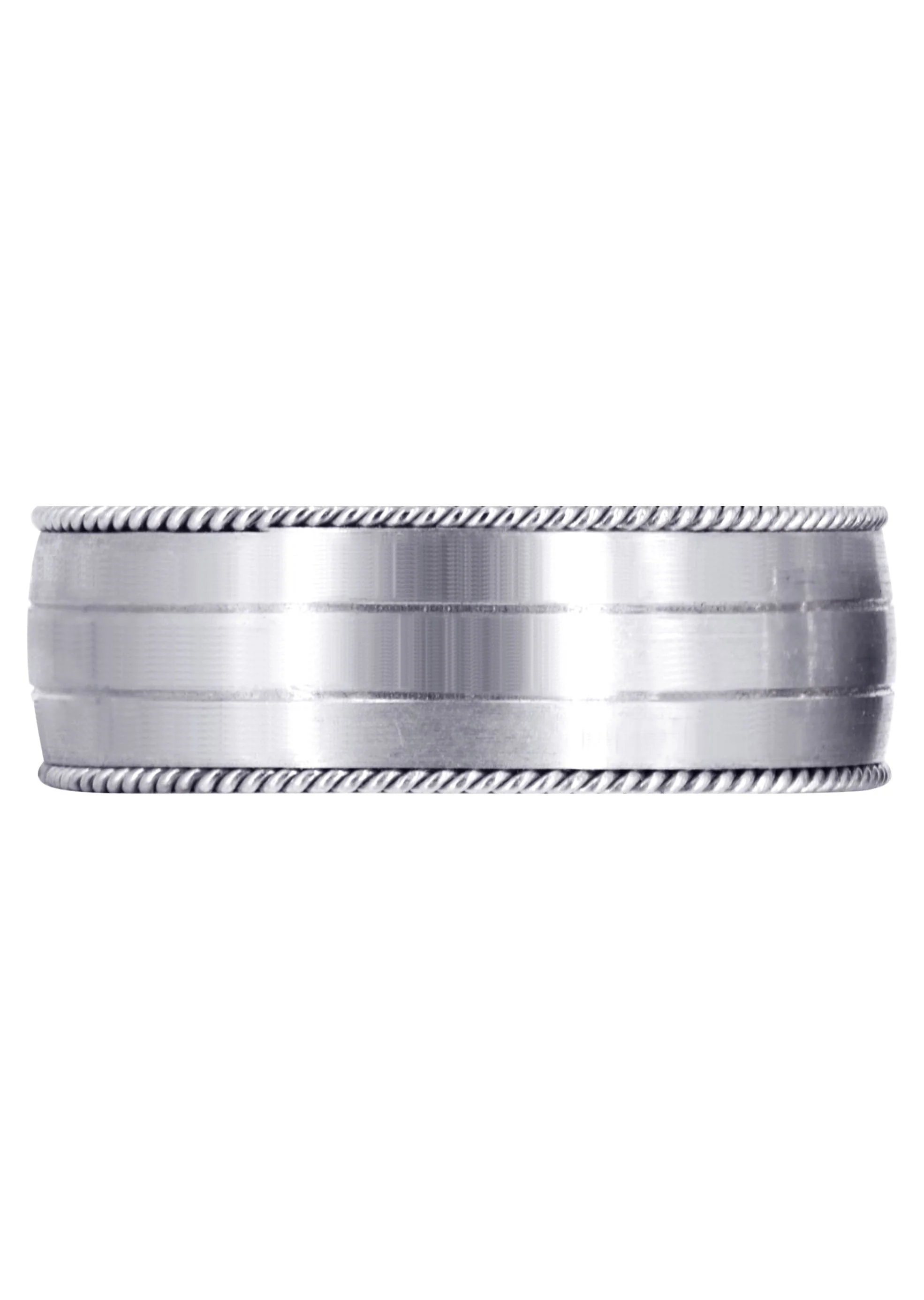 Modern Mens Wedding Band | Satin / High Polish Finish (Kaleb) - Image 3