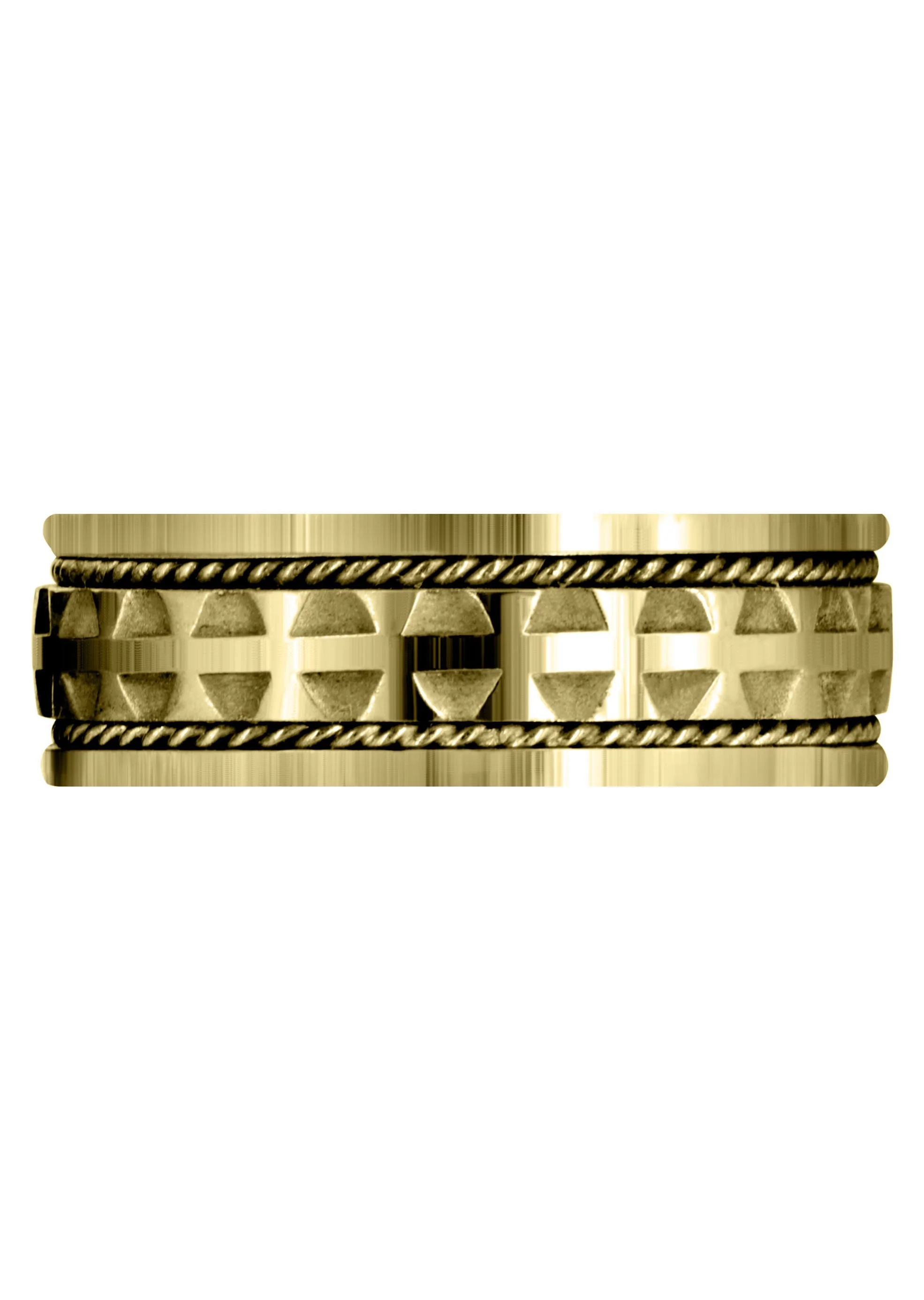 Yellow Gold Modern Mens Wedding Band | High Polish Finish (Carlos) - Image 2