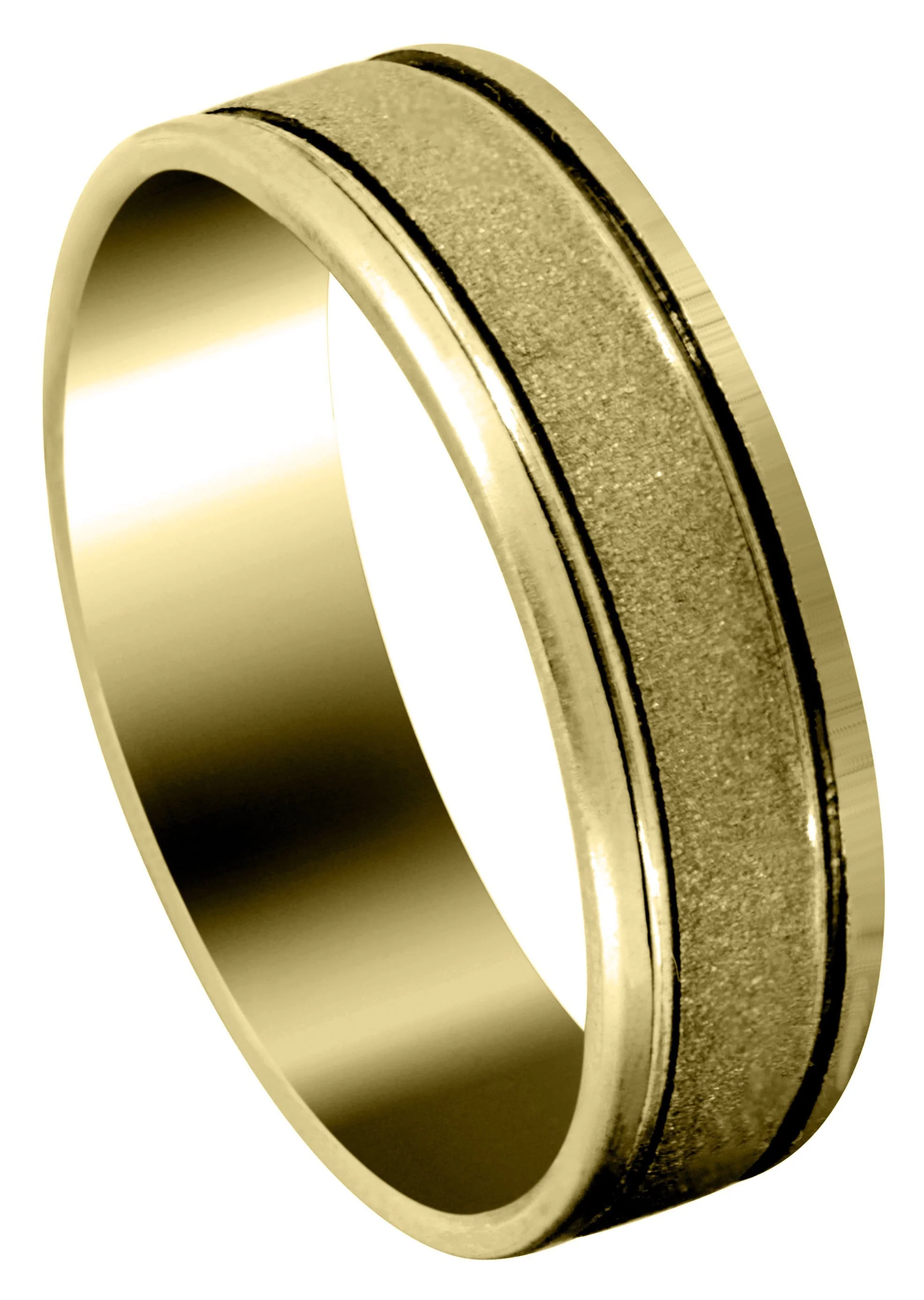Yellow Gold Modern Mens Wedding Band | High Polish Finish (Victor)