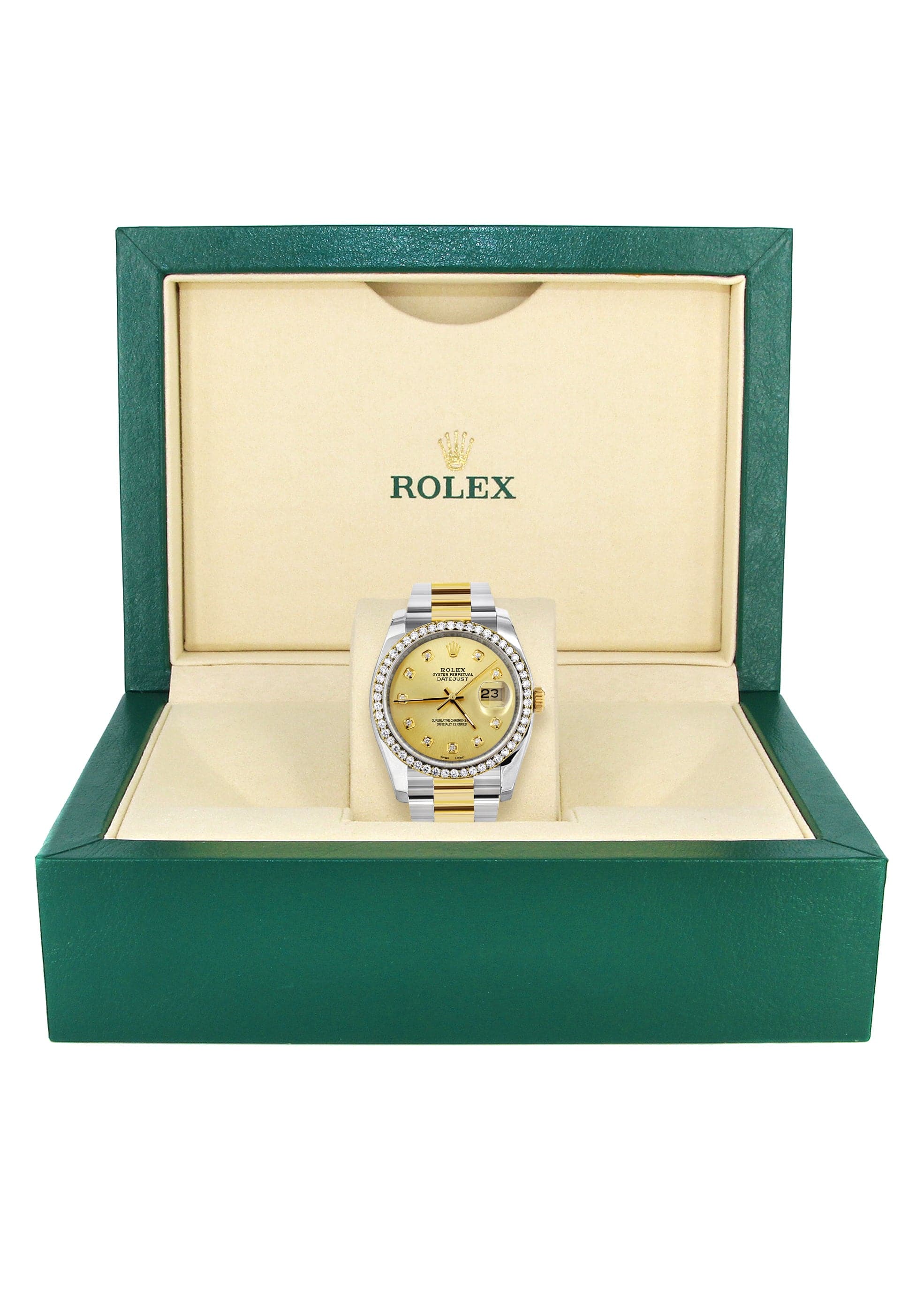 116233 | Diamond Gold Rolex Watch For Men | 36Mm | Gold Dial | Oyster Band - Image 2