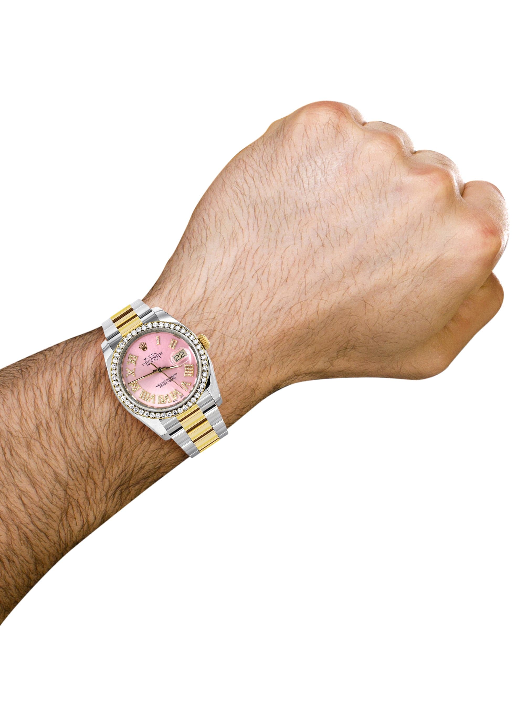 116233 | Gold & Steel Rolex Datejust Watch | 36Mm | Pink Roman Diamond Dial | Oyster Band - Image 3