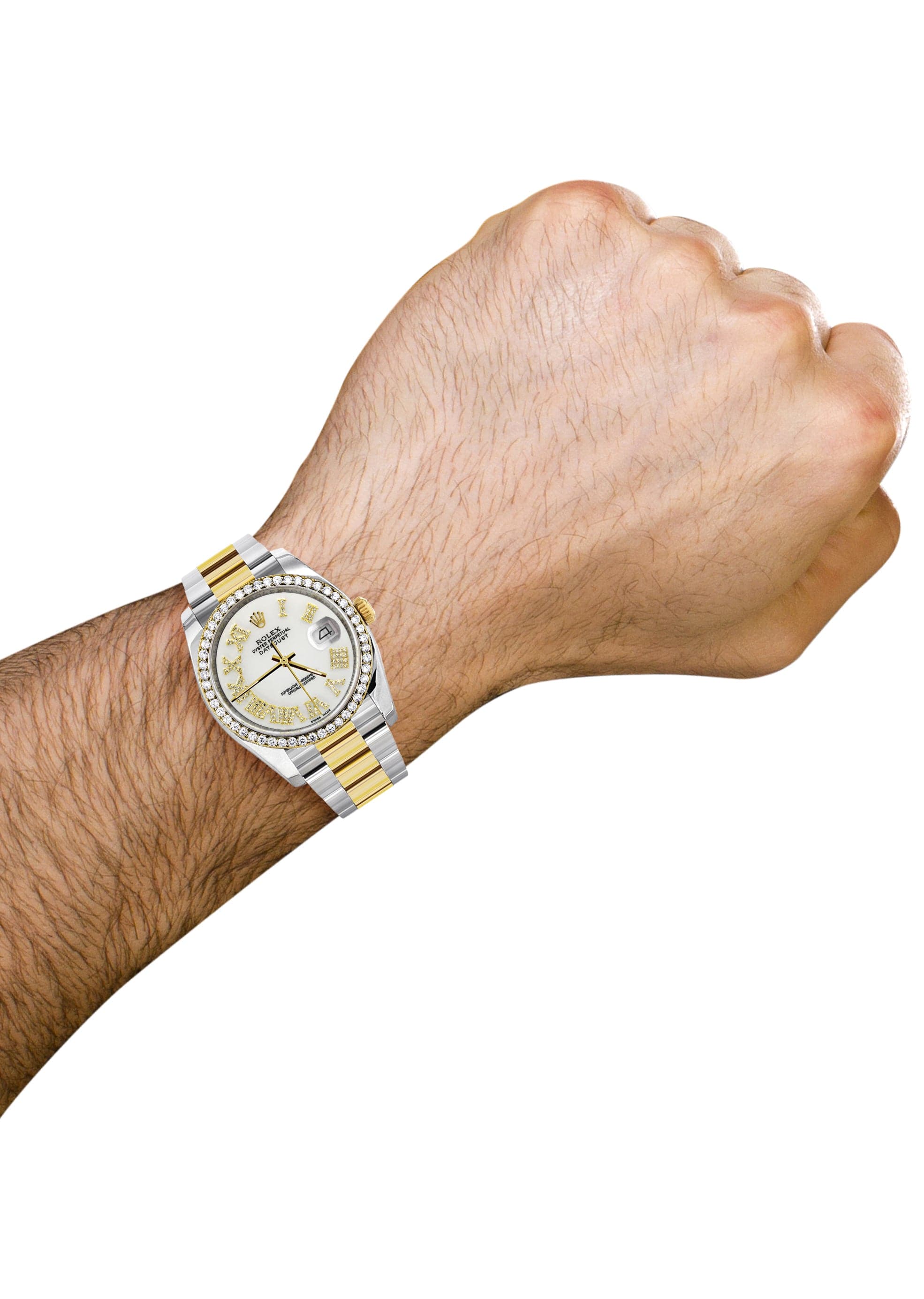 116233 | Gold & Steel Rolex Datejust Watch | 36Mm | White Roman Diamond Dial | Oyster Band - Image 3