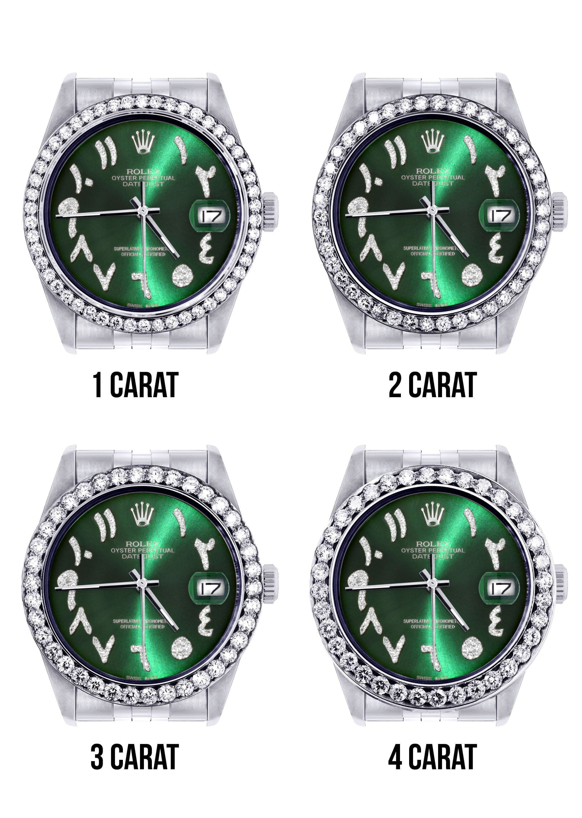 116200 | Hidden Clasp | Diamond Rolex Datejust Watch | 36Mm | Green Arabic Diamond Dial | Jubilee Band - Image 4