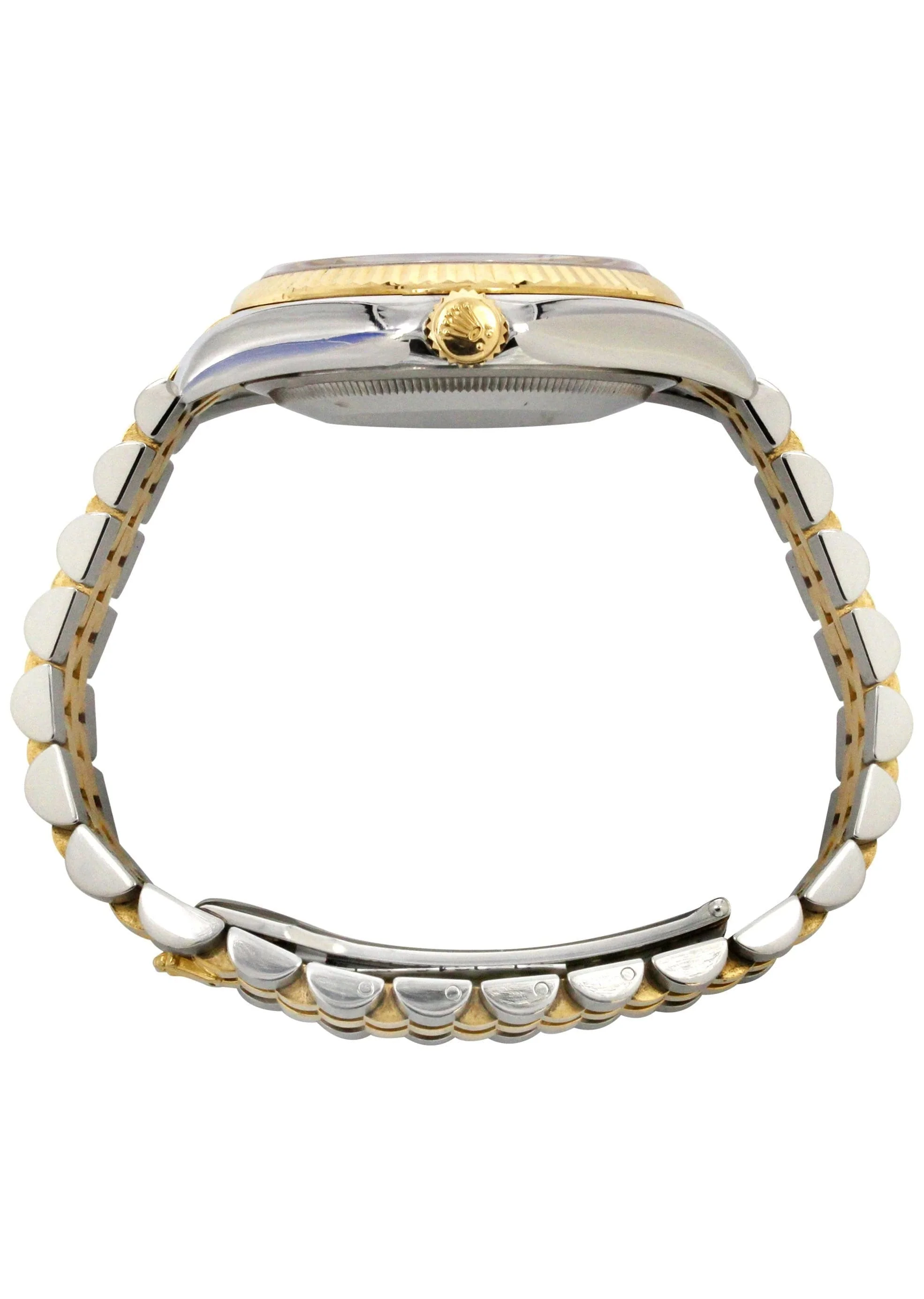 116233 | Hidden Clasp | Gold & Steel Rolex Datejust Watch | 36Mm | Royal Blue Arabic Diamond Dial | Jubilee Band - Image 5