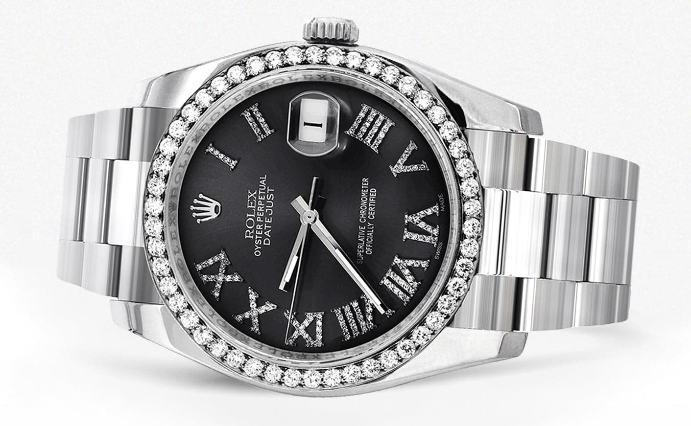 116200 | Rolex Datejust Watch | 36Mm | Black Roman Dial | Oyster Band - Image 2