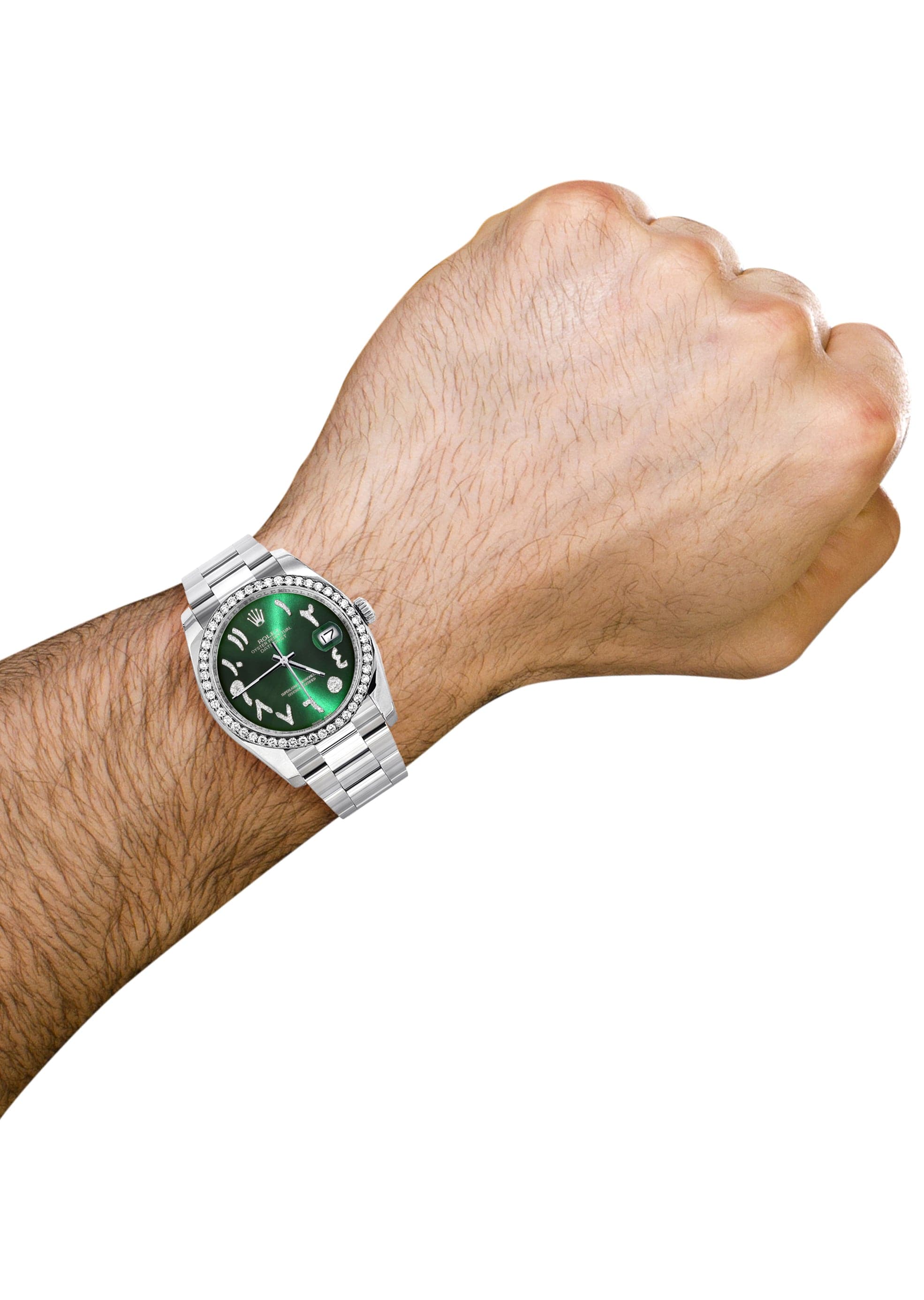 116200 | Rolex Datejust Watch | 36Mm | Green Arabic Diamond Dial | Oyster Band - Image 4