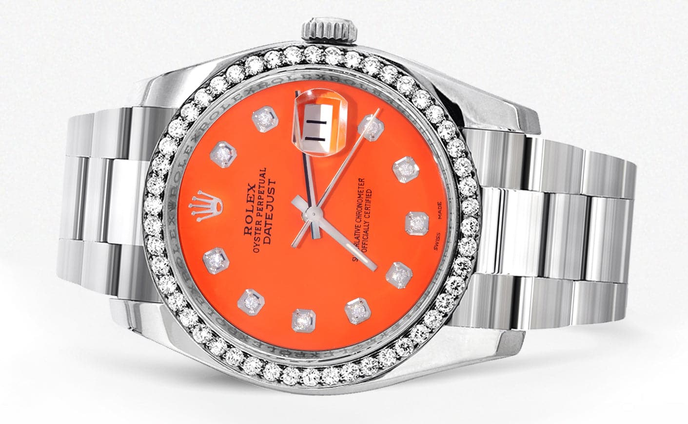 116200 | Rolex Datejust Watch | 36Mm | Orange Dial | Oyster Band - Image 2