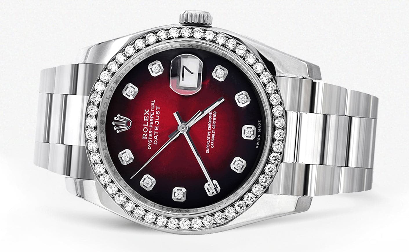 116200 | Rolex Datejust Watch | 36Mm | Red Black Dial | Oyster Band - Image 2