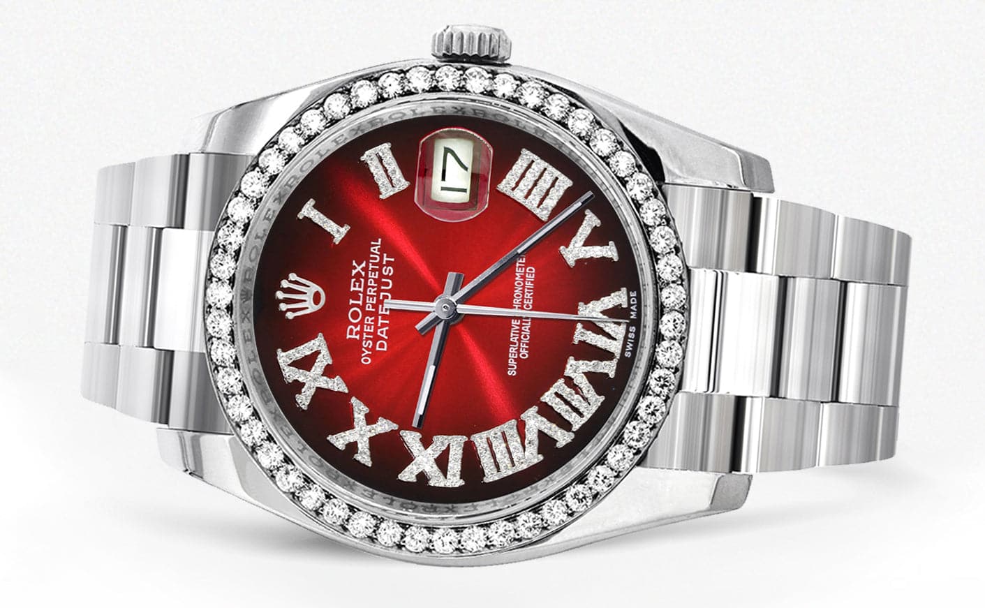 116200 | Rolex Datejust Watch | 36Mm | Red Black Roman Dial | Oyster Band - Image 2