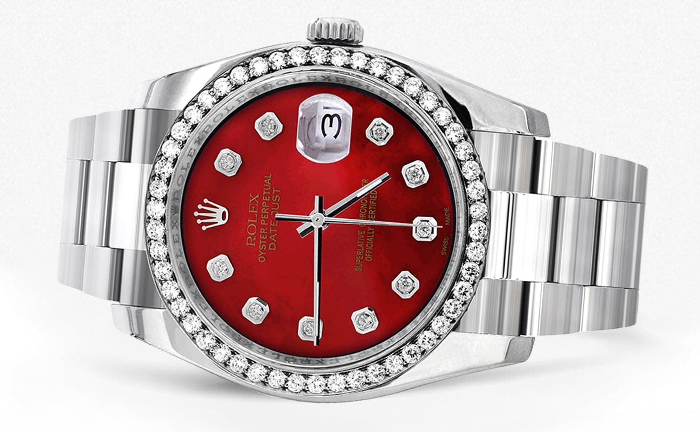 116200 | Rolex Datejust Watch | 36Mm | Red Dial | Oyster Band - Image 2
