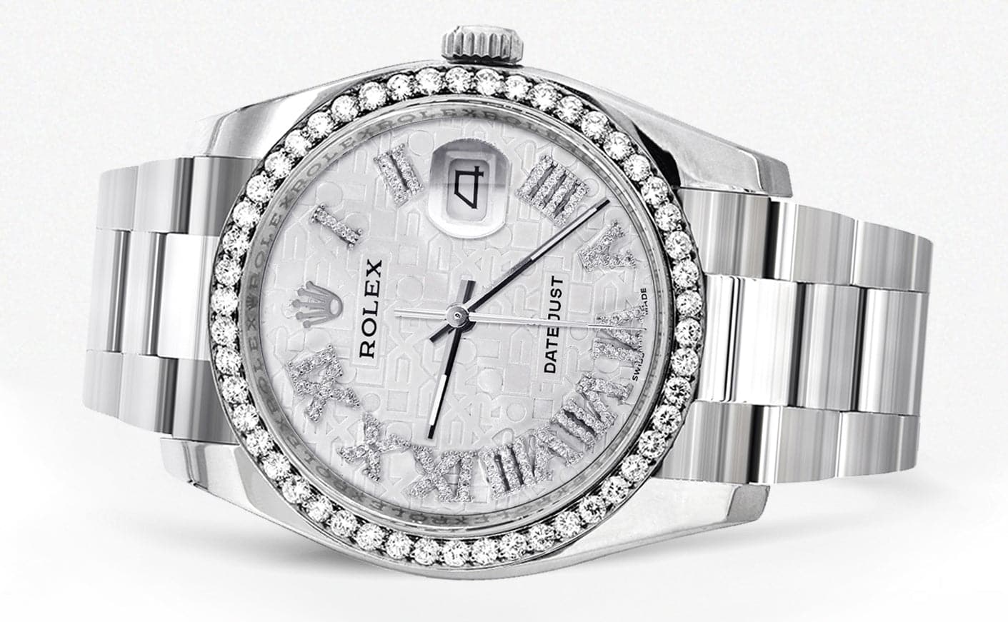 116200 | Rolex Datejust Watch | 36Mm | White Texture Roman Dial | Oyster Band - Image 2