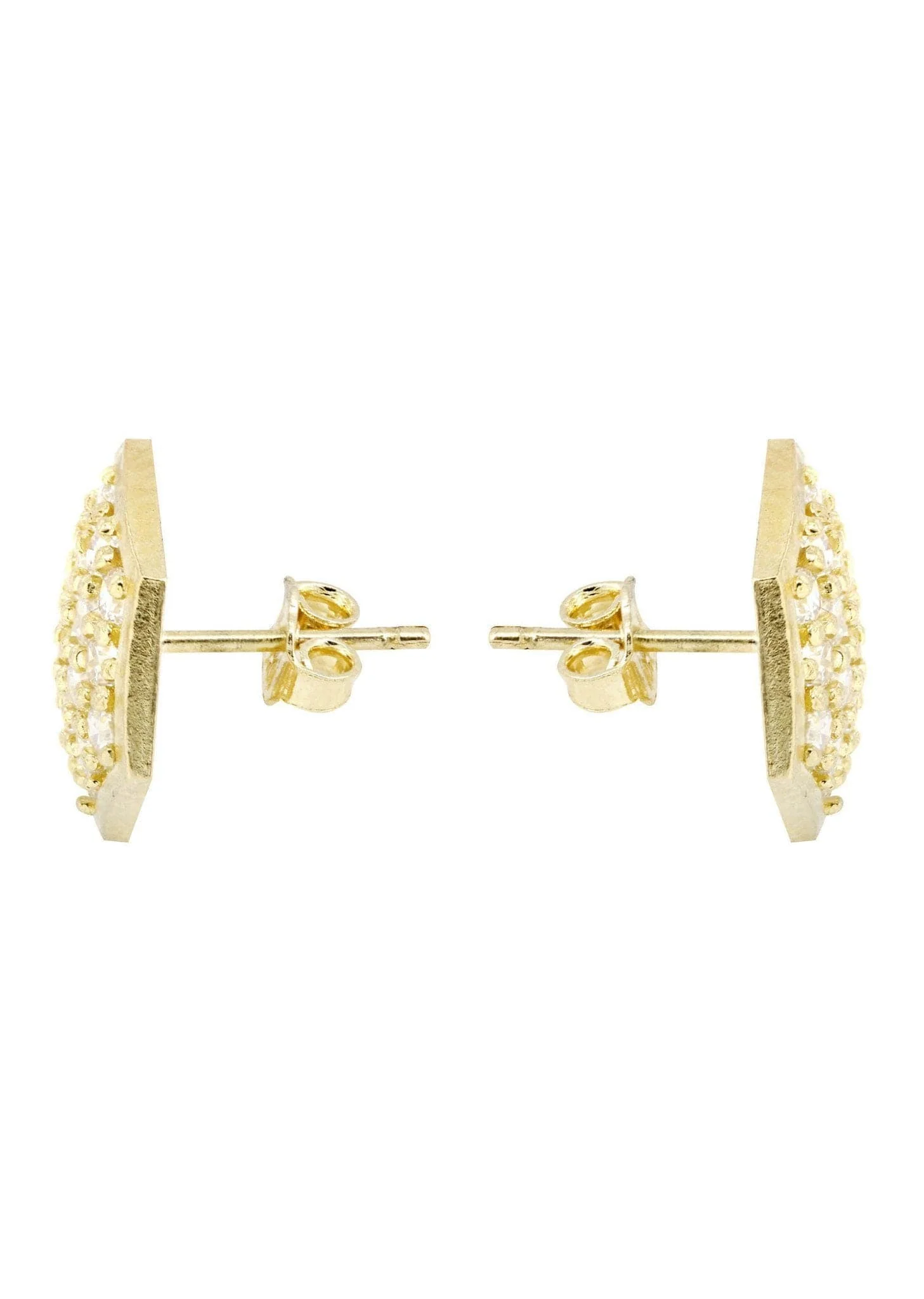 10K Octagon Gold Earrings For Men | Appx 1/2 Inches Wide - Image 3