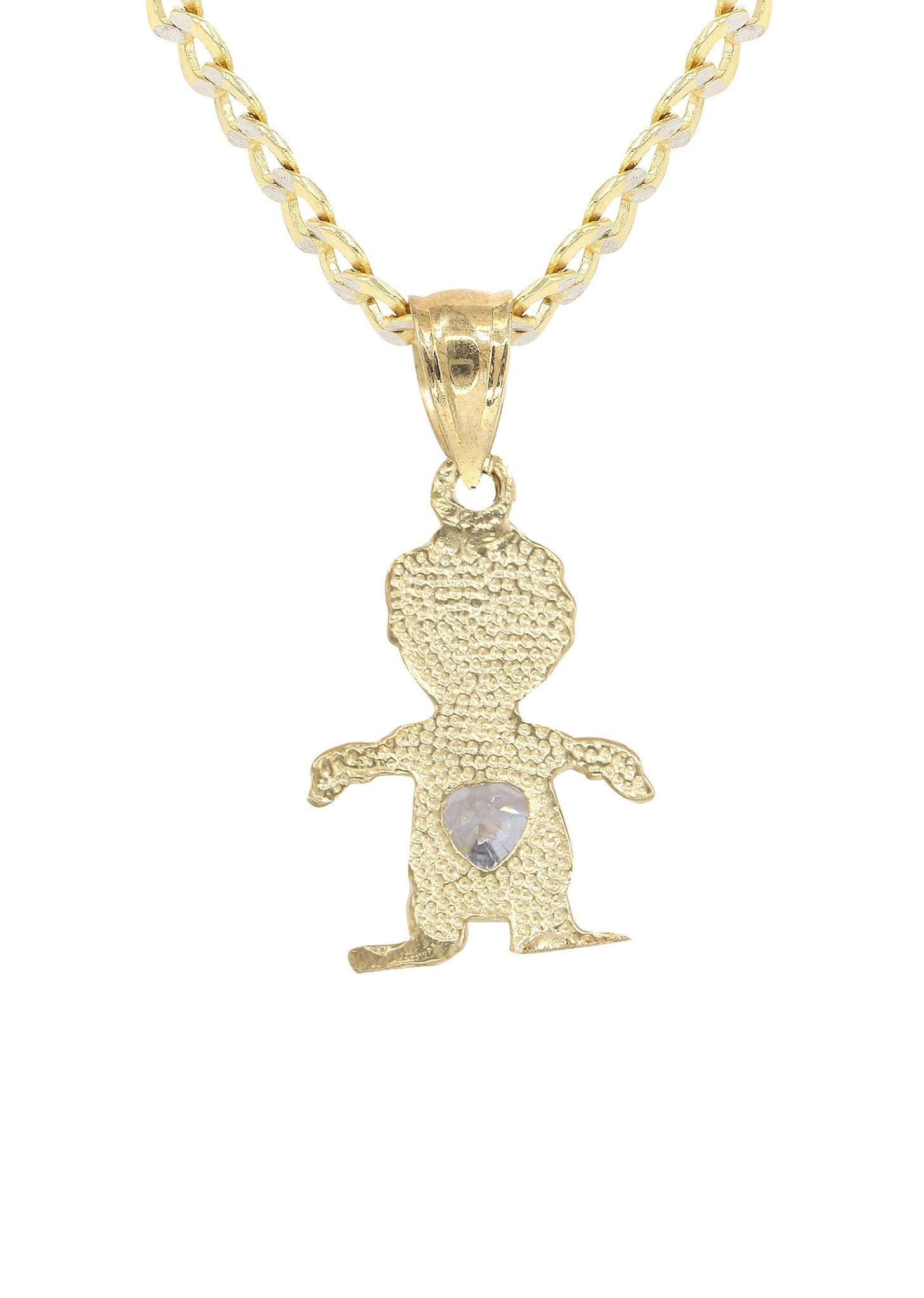 10K Yellow Gold Pave Children Necklace | Appx. 7.4 Grams - Image 3