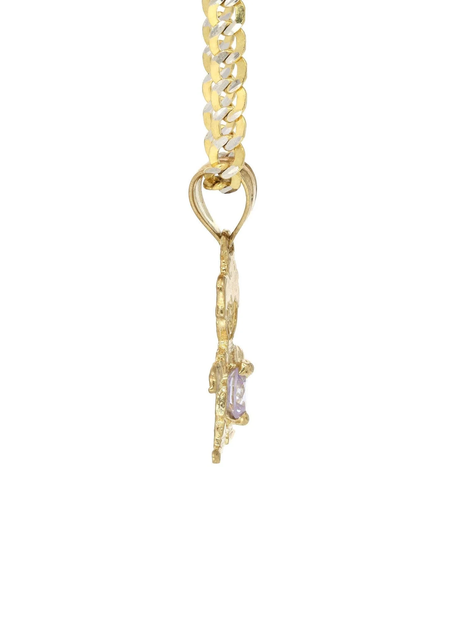 10K Yellow Gold Pave Children Necklace | Appx. 7.4 Grams - Image 4