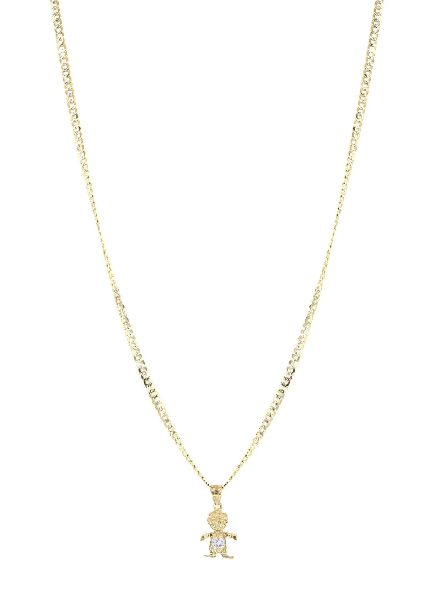 10K Yellow Gold Pave Children Necklace | Appx. 7.4 Grams - Image 5