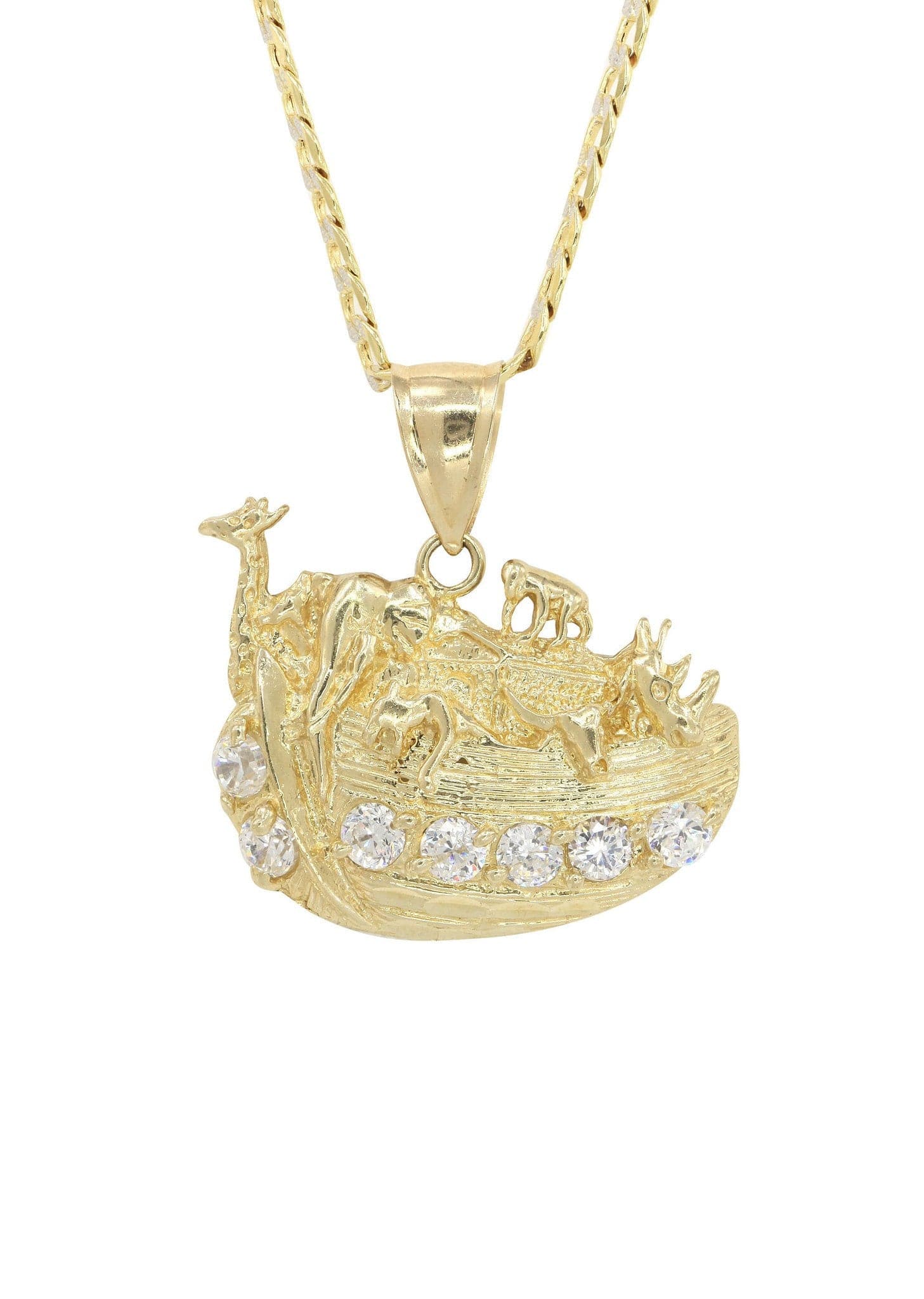10K Yellow Gold Pave Rain Deer Necklace | Appx. 10.9 Grams - Image 2