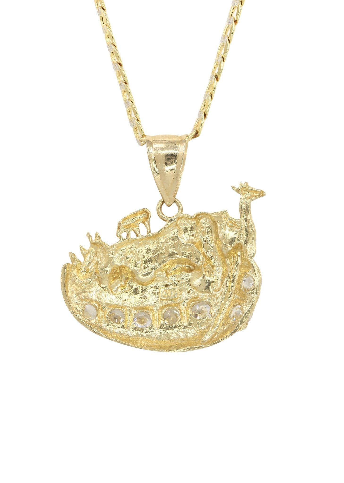 10K Yellow Gold Pave Rain Deer Necklace | Appx. 10.9 Grams - Image 3