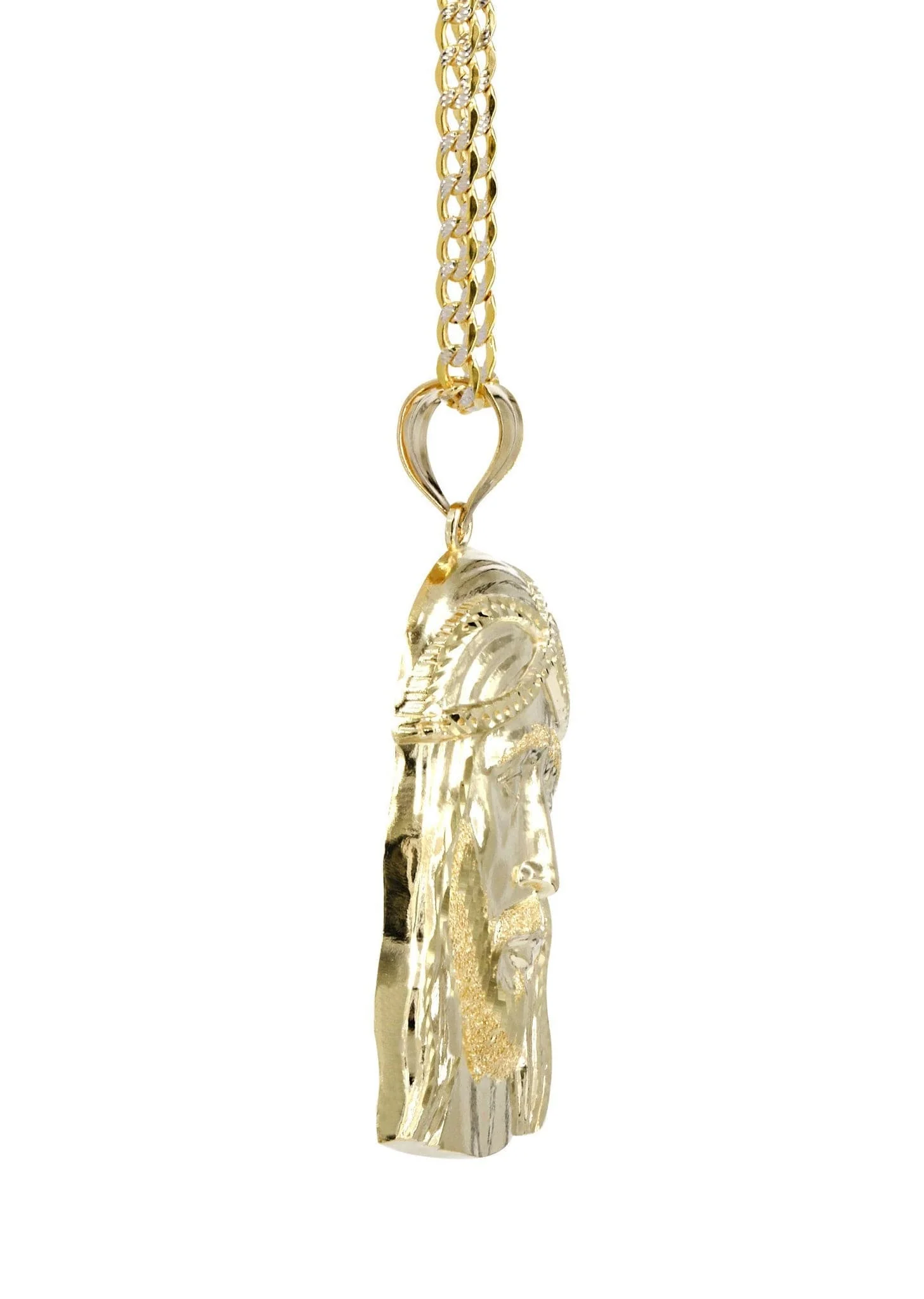 10K Yellow Gold Pave Jesus Piece Chain | Appx. 11.2 Grams - Image 4